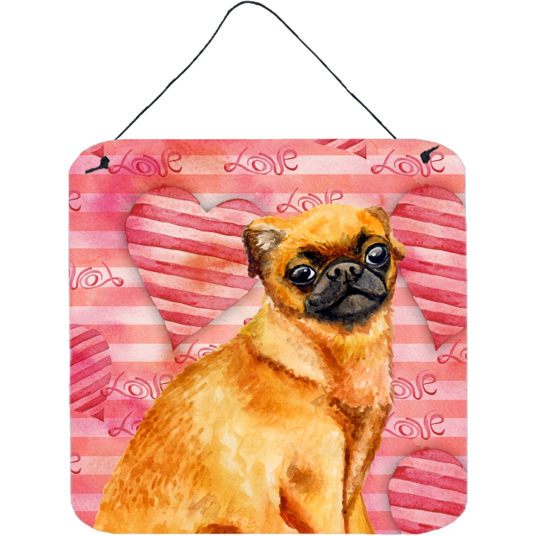 &quotCaroline's Treasures Small Brabant Griffon Metal Print, 6h x 6w, Love is a Dog"