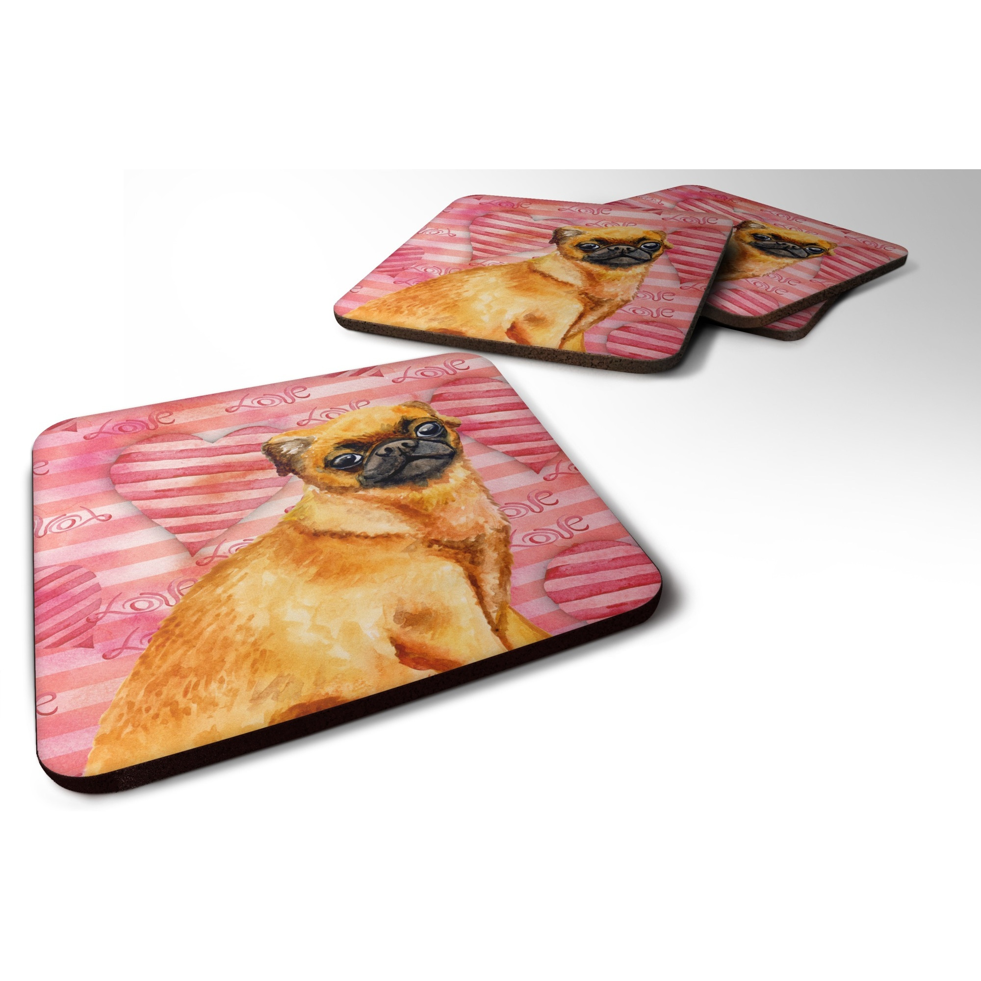 &quotCaroline's Treasures Small Brabant Griffon Love Decorative coasters, Multicolor"