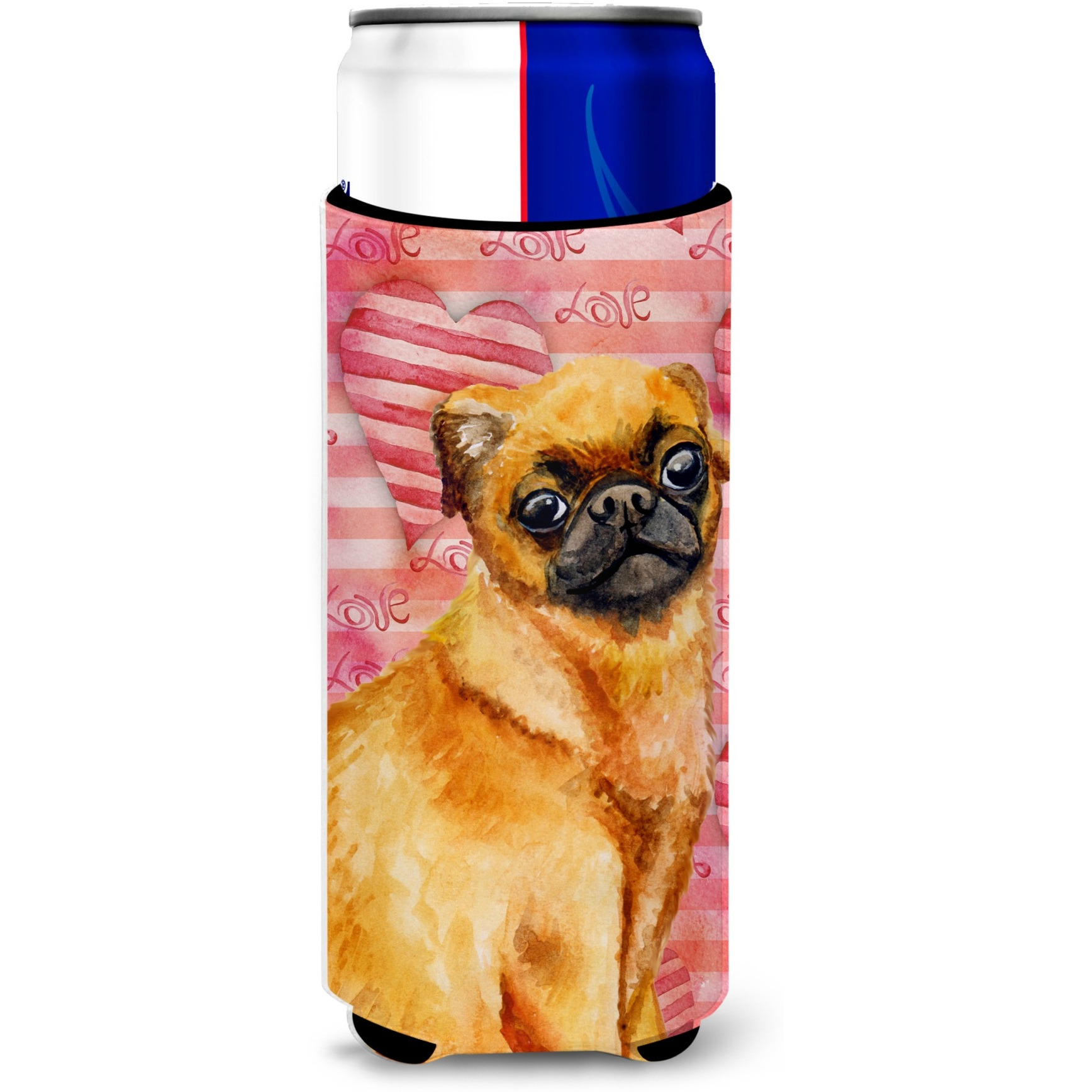 &quotCaroline's Treasures Small Brabant Griffon Love Decorative Can Hugger, Slim, Multicolor"
