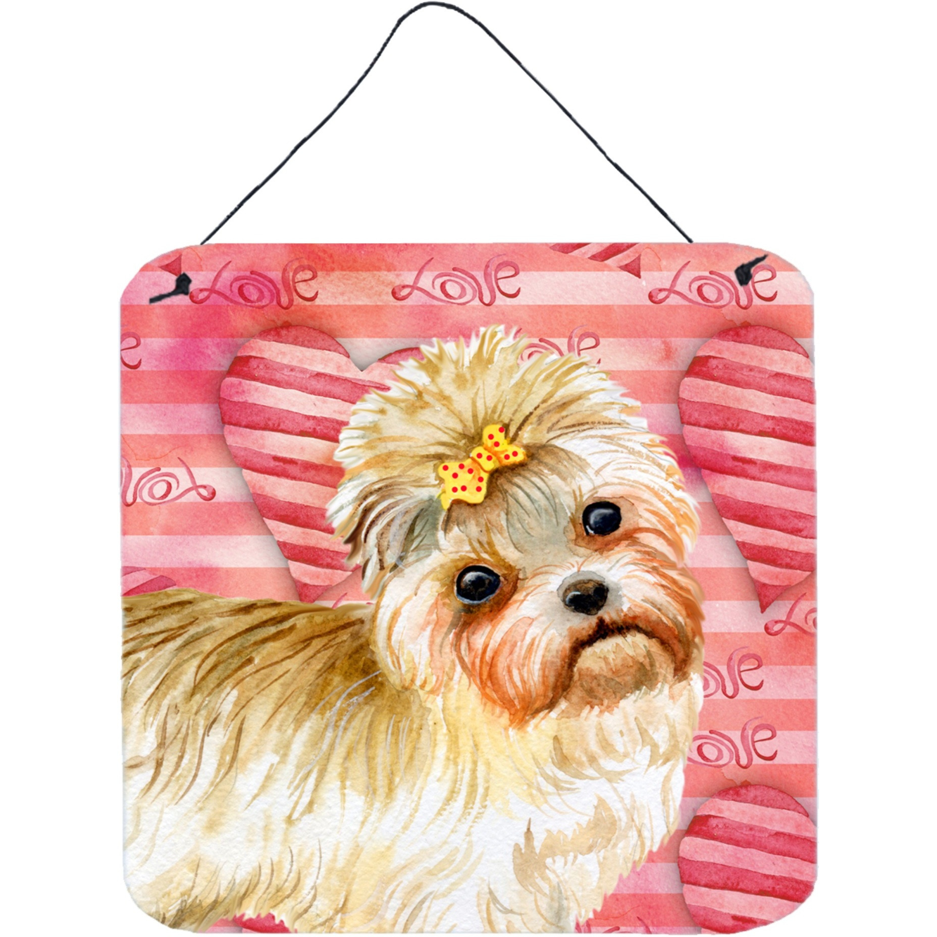 &quotCaroline's Treasures Morkie Metal Print, 6h x 6w, Love is a Dog"