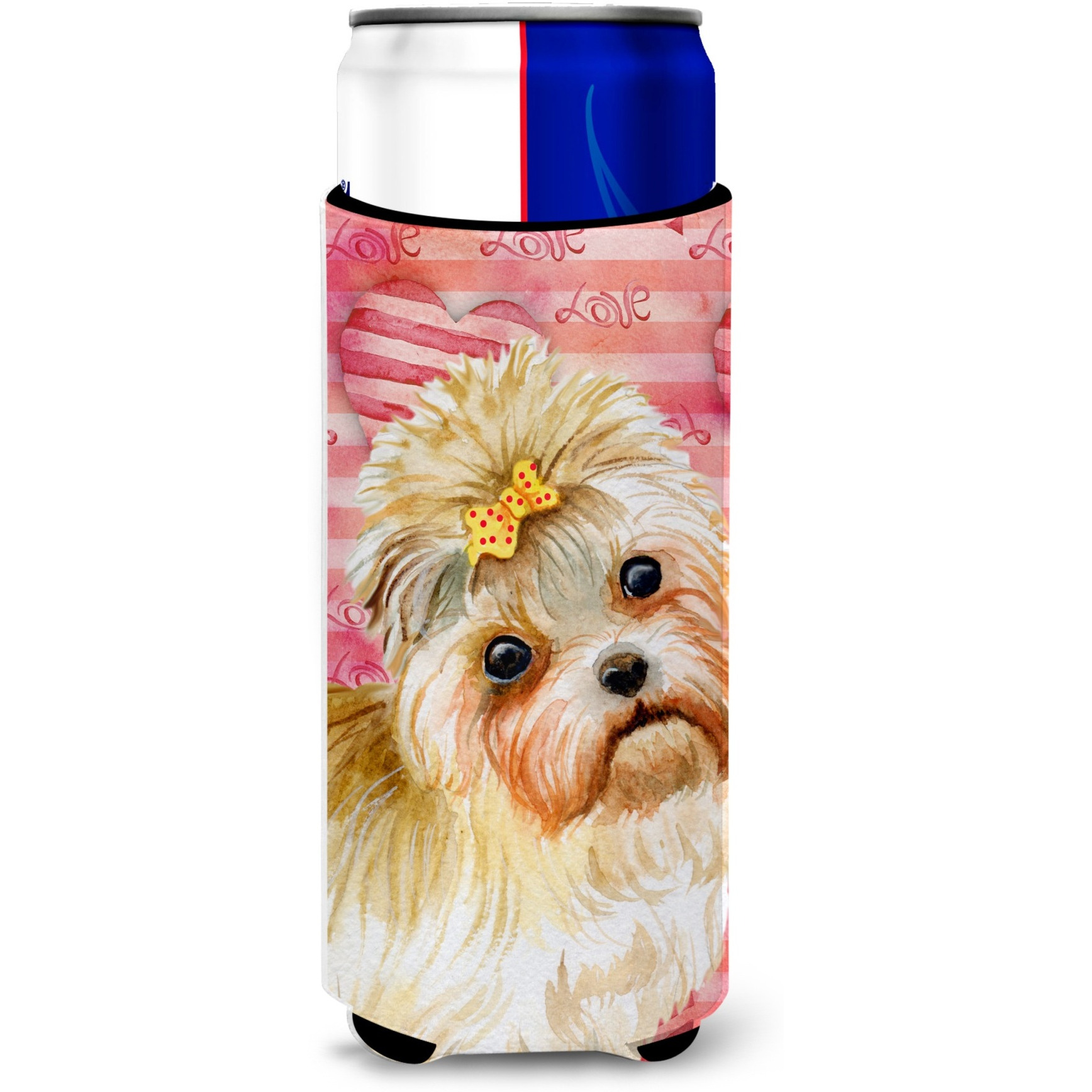&quotCaroline's Treasures Morkie Love Decorative Can Hugger, Slim, Multicolor"