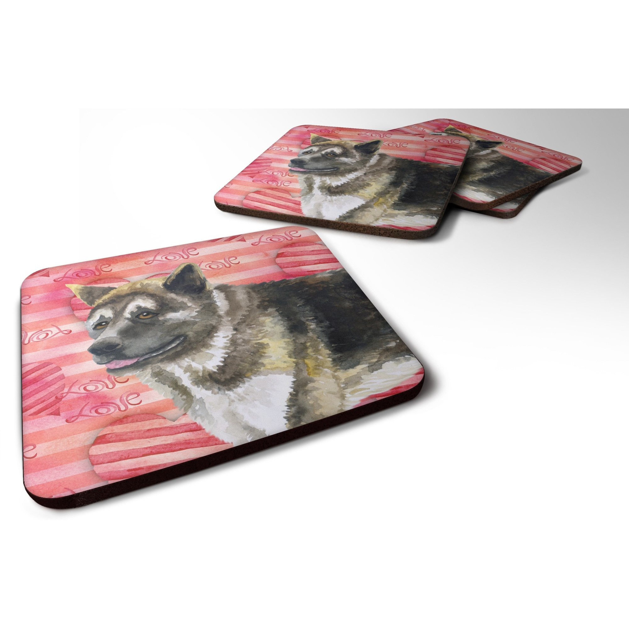 &quotCaroline's Treasures American Akita Love Decorative coasters, Multicolor"