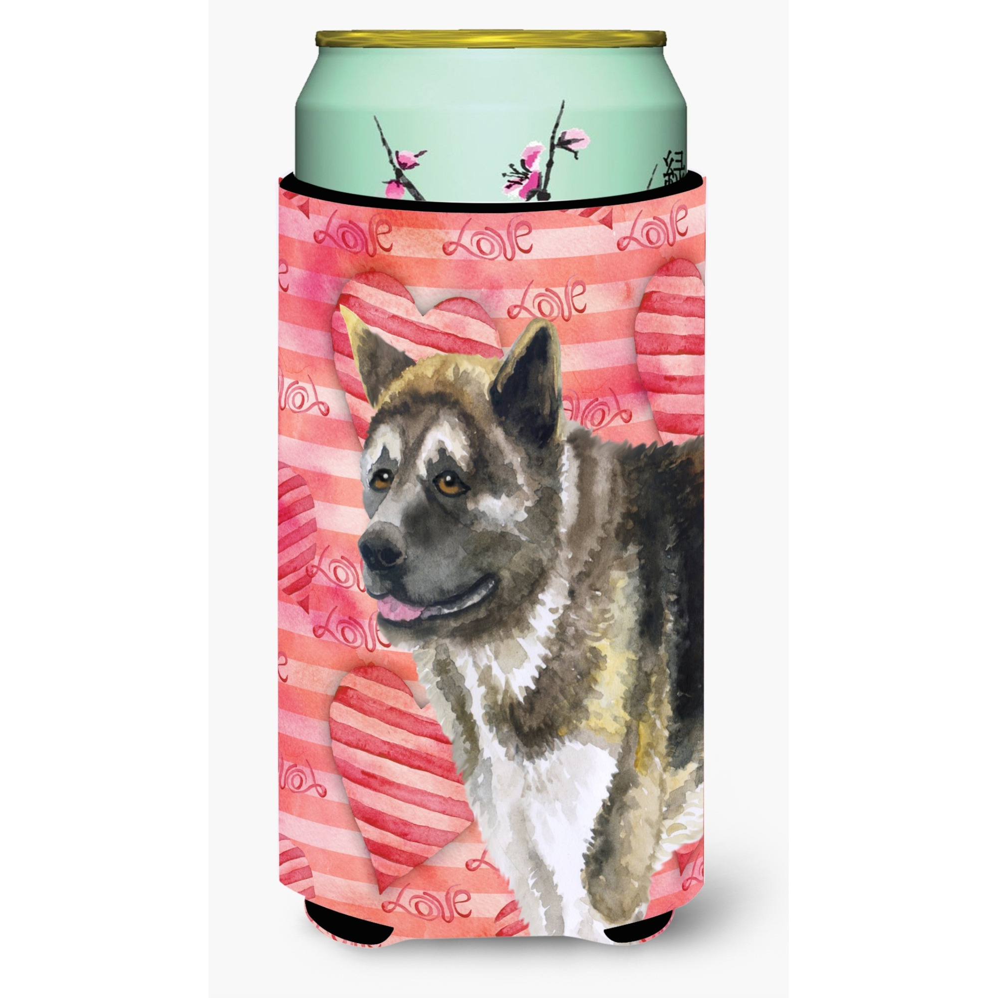 &quotCaroline's Treasures American Akita Love Decorative Can Hugger, Tall Boy, Multicolor"