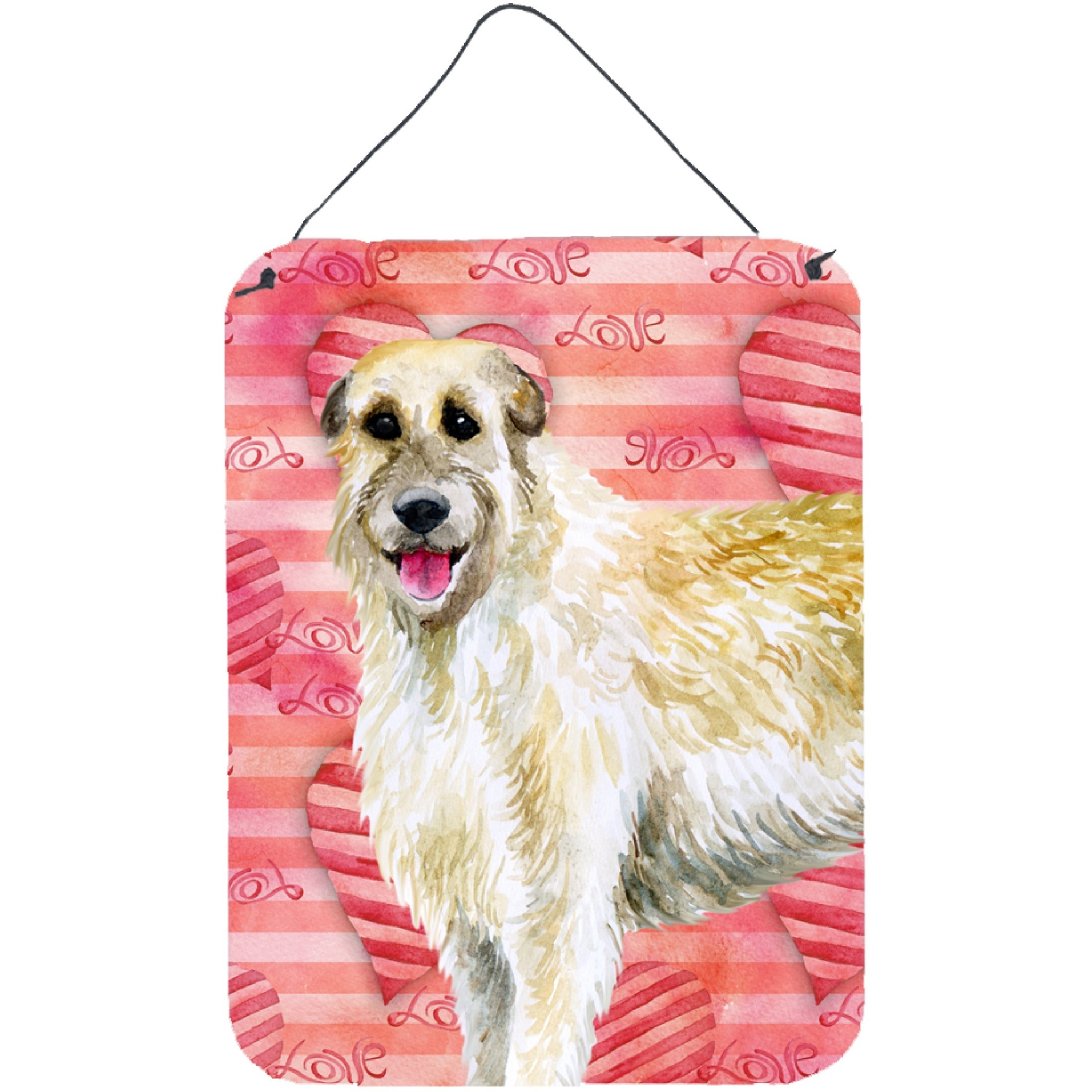 &quotCaroline's Treasures Irish Wolfhound Love Metal Print, 16"" x 12"", Multicolor"