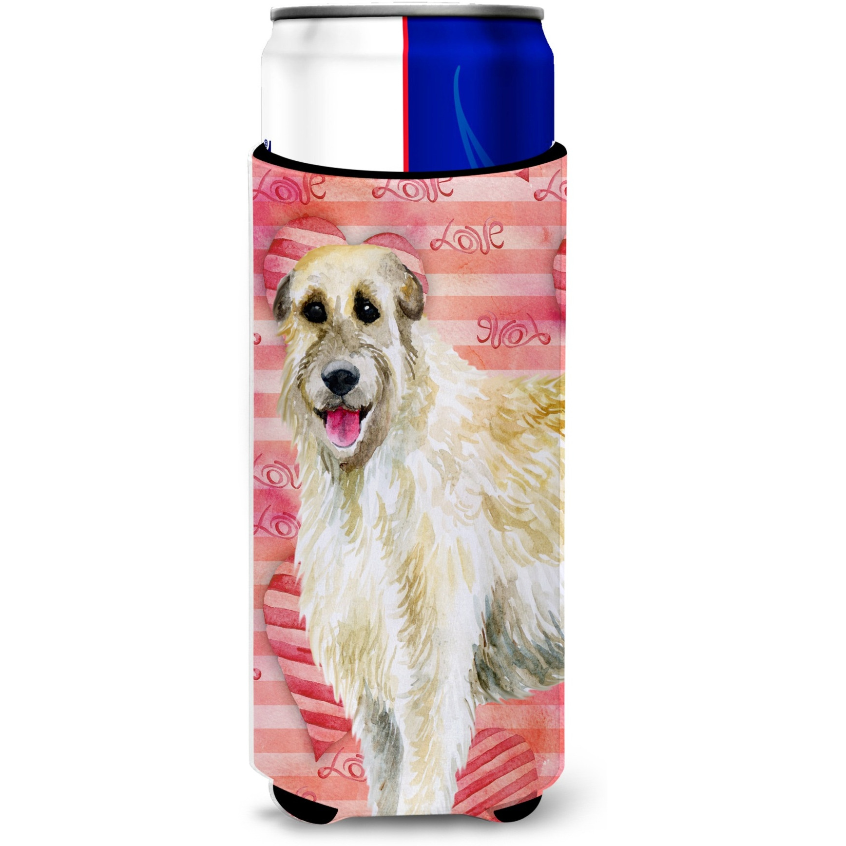 &quotCaroline's Treasures Irish Wolfhound Love Decorative Can Hugger, Slim, Multicolor"