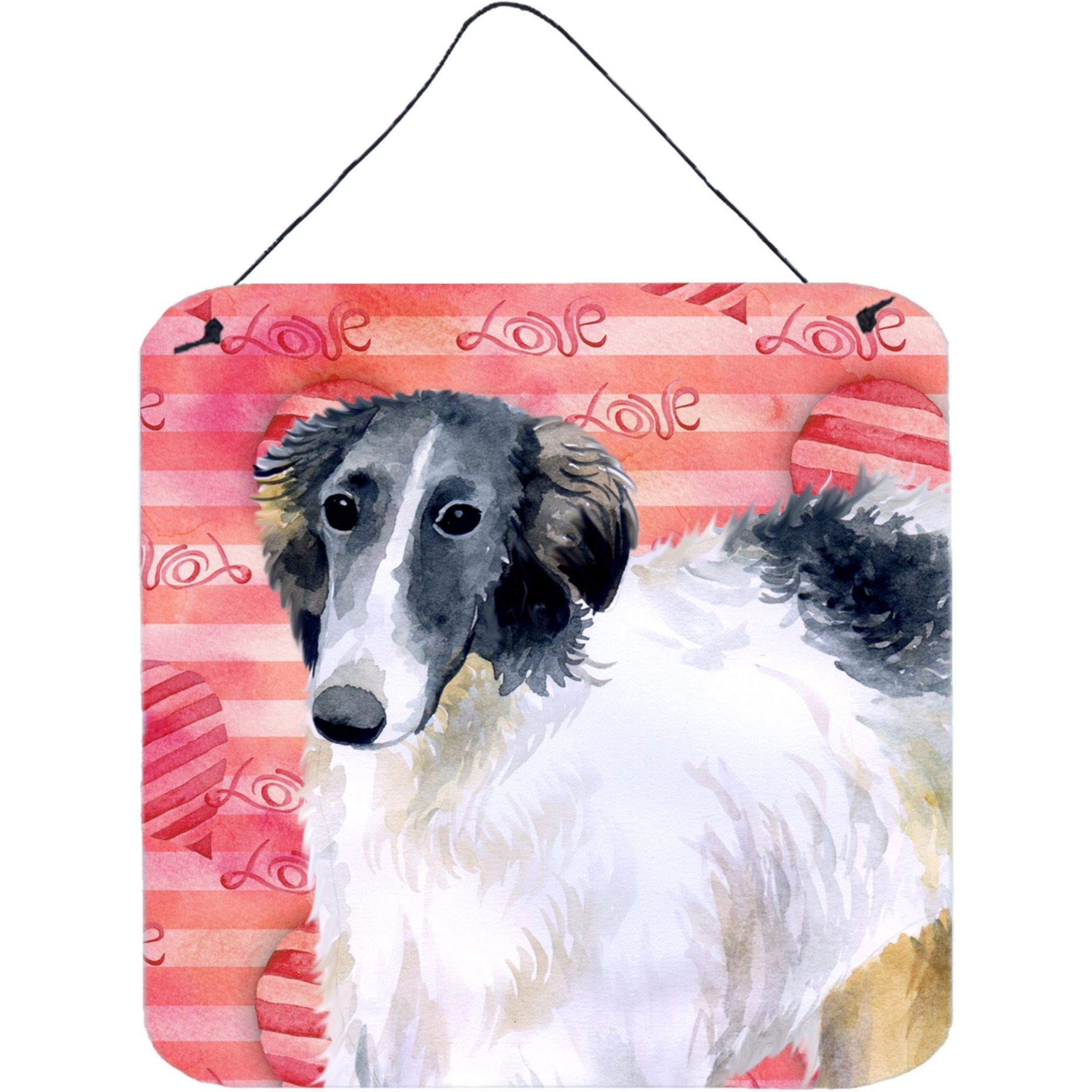 &quotCaroline's Treasures Borzoi Metal Print, 6h x 6w, Love is a Dog"