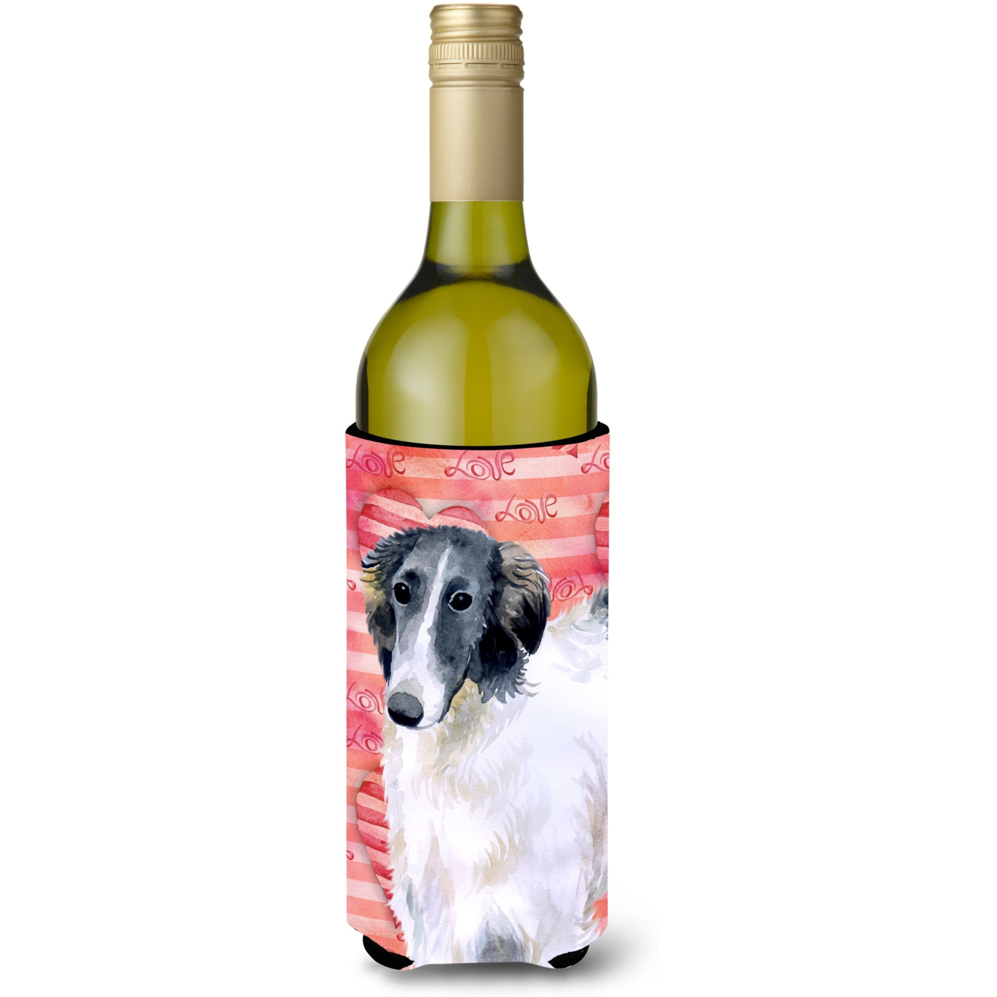 &quotCaroline's Treasures Borzoi Love Decorative Bottle Hugger, 750ml, Multicolor"