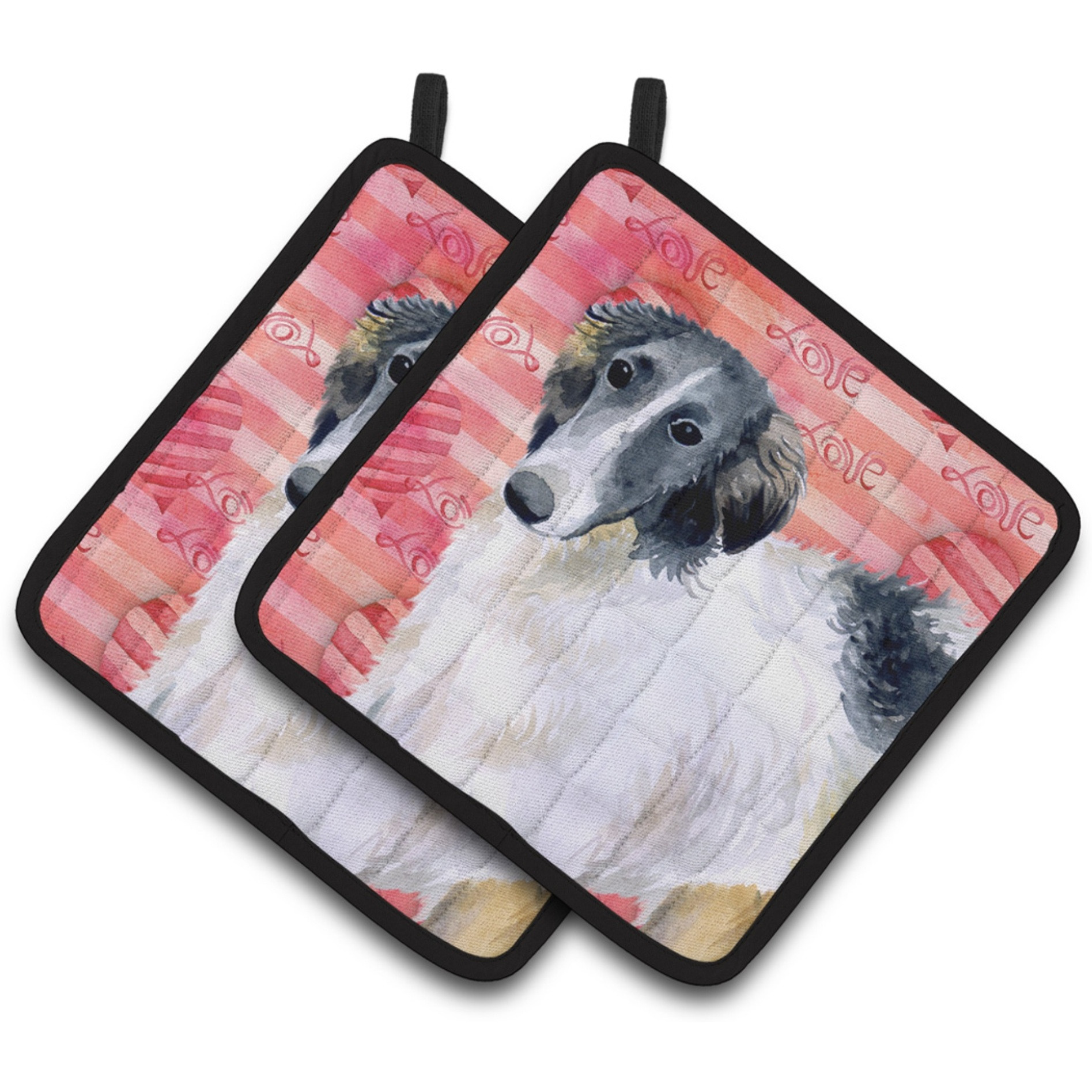 &quotCaroline's Treasures Borzoi Decorated pot holder, 7.5H x 7.5W, Love is a Dog"