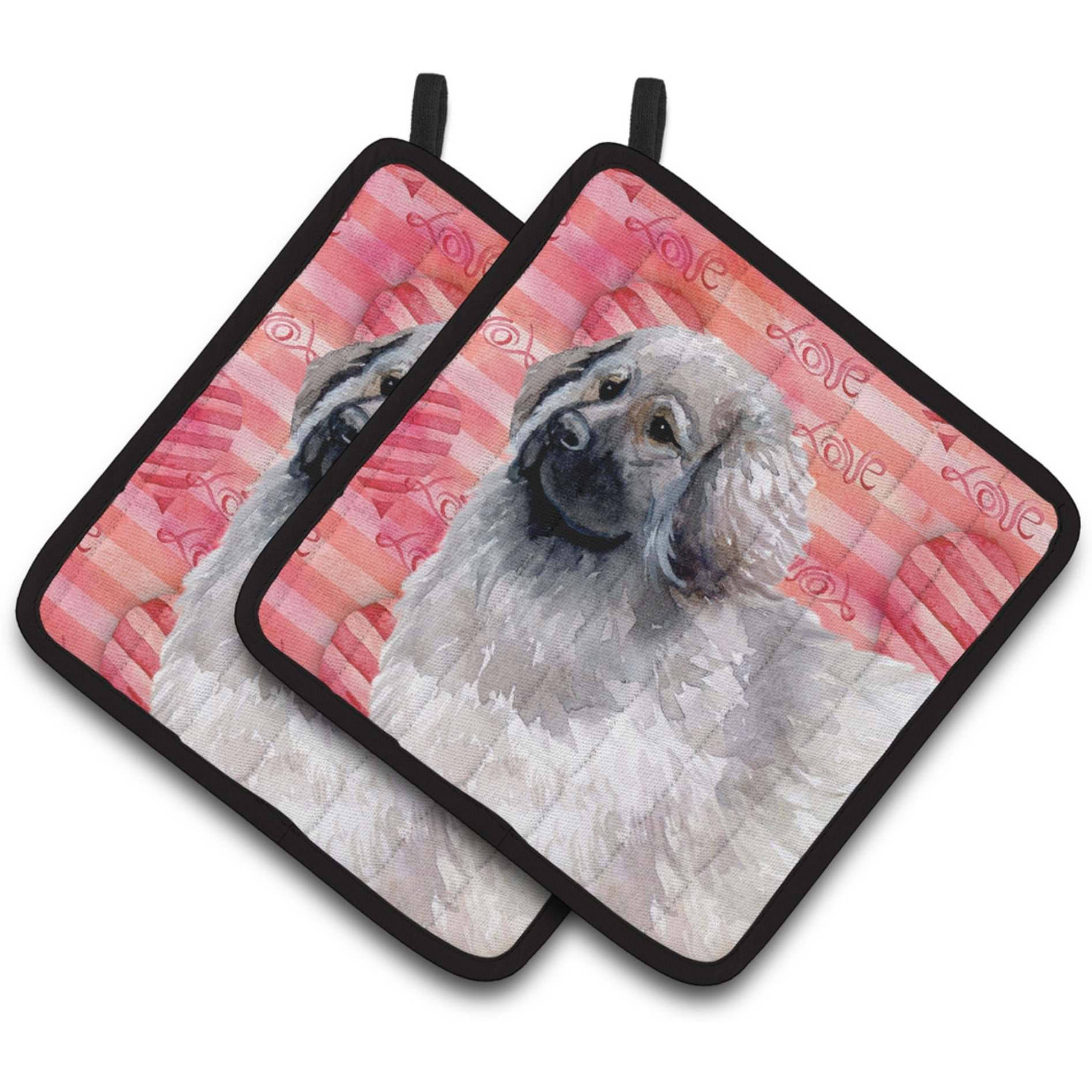&quotCaroline's Treasures Moscow Watchdog Decorated pot holder, 7.5H x 7.5W, Love is a Dog"