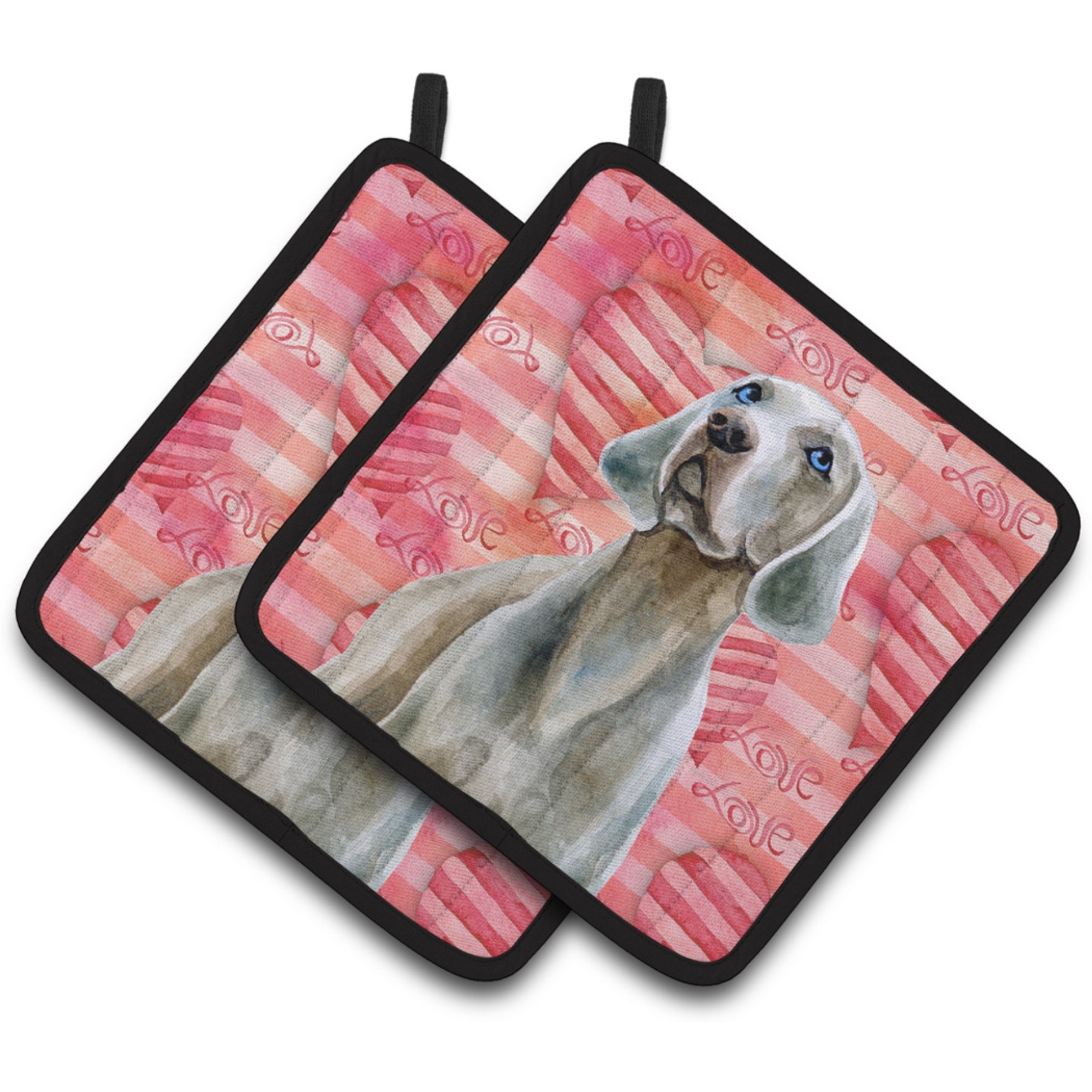 &quotCaroline's Treasures Weimaraner Decorated pot holder, 7.5H x 7.5W, Love is a Dog"