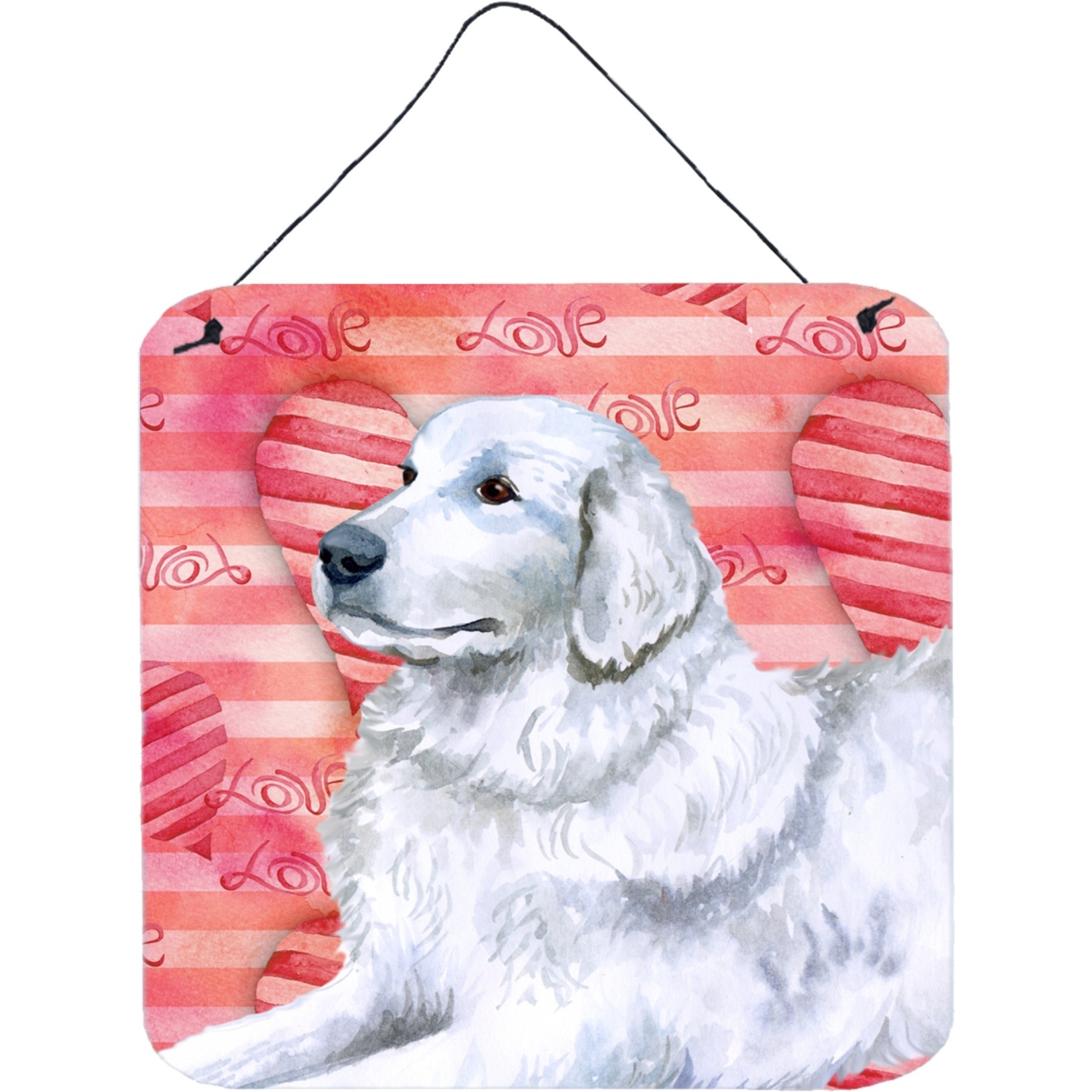&quotCaroline's Treasures Maremma Sheepdog Metal Print, 6h x 6w, Love is a Dog"