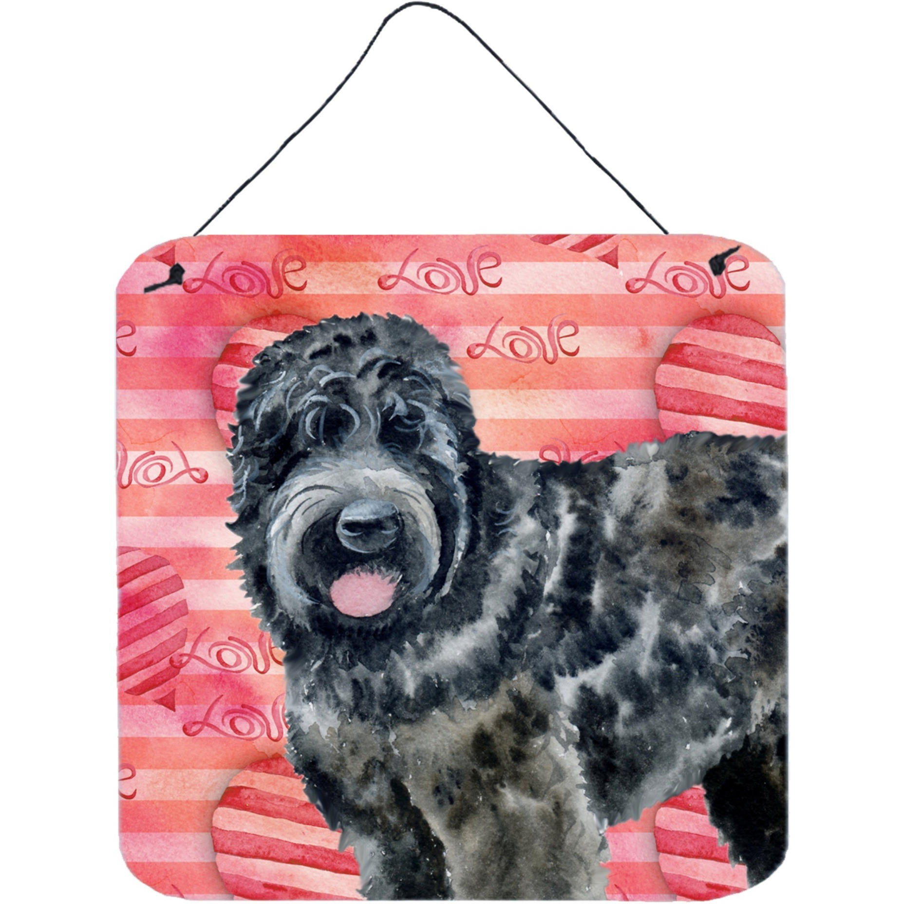 &quotCaroline's Treasures Black Russian Terrier Metal Print, 6h x 6w, Love is a Dog"