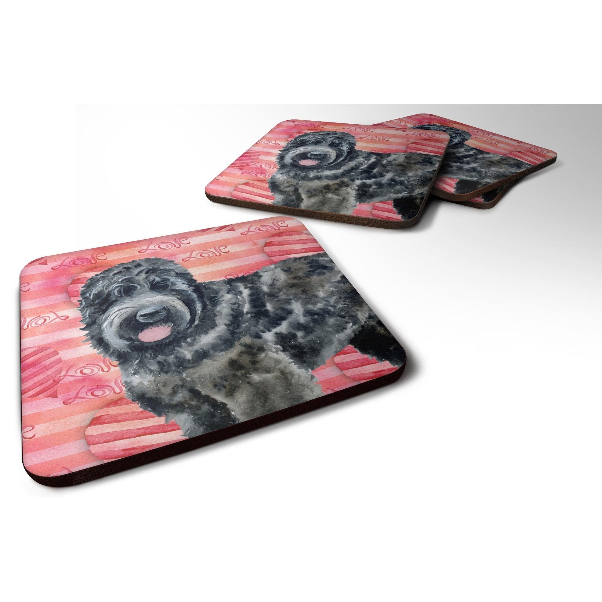 &quotCaroline's Treasures Black Russian Terrier Love Decorative coasters, Multicolor"