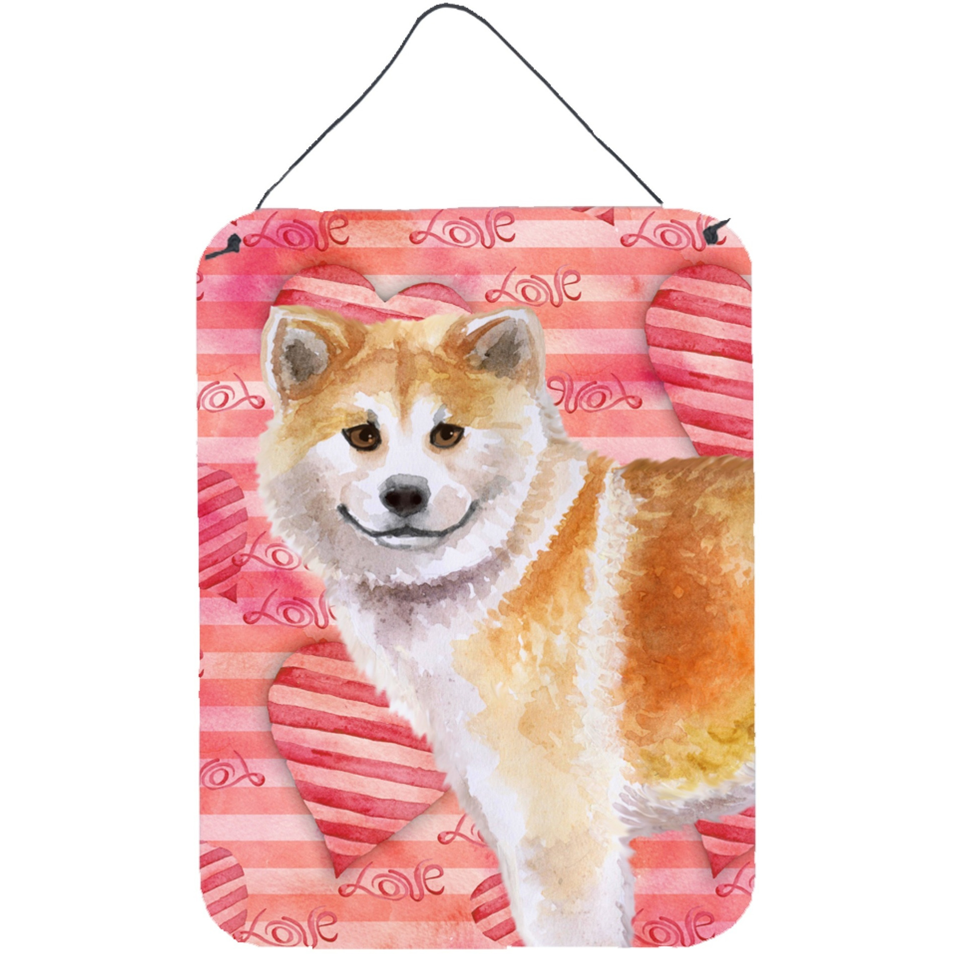 &quotCaroline's Treasures Shiba Inu Love Metal Print, 16"" x 12"", Multicolor"