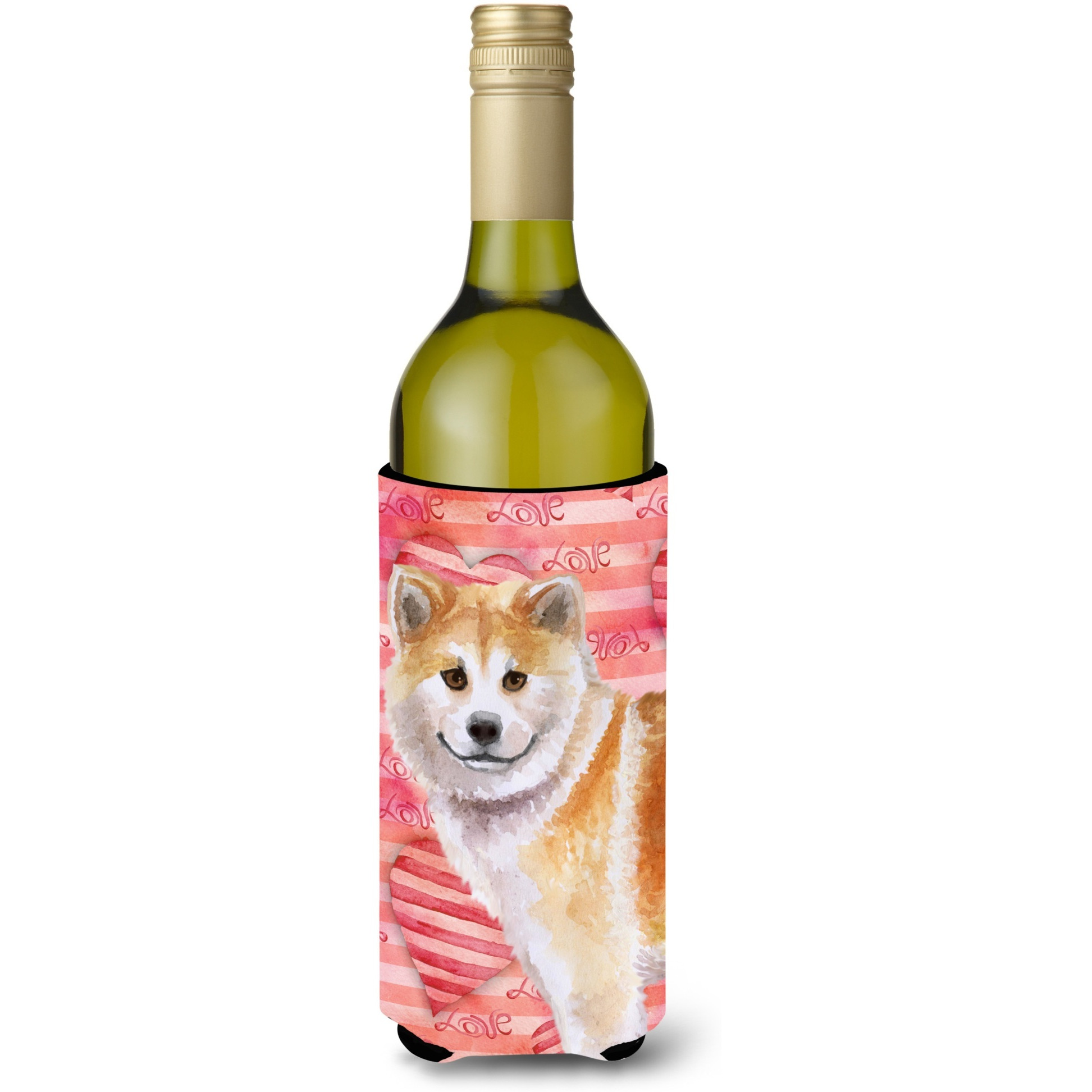 &quotCaroline's Treasures Shiba Inu Love Decorative Bottle Hugger, 750ml, Multicolor"