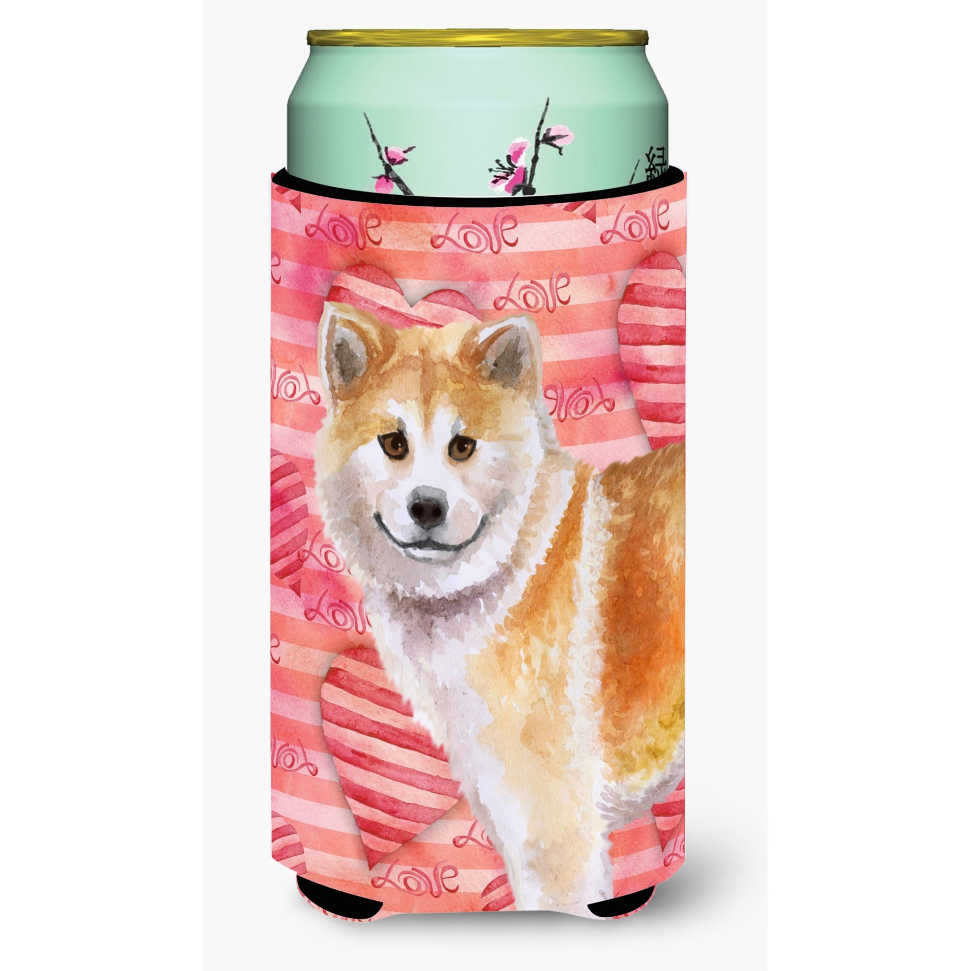&quotCaroline's Treasures Shiba Inu Love Decorative Can Hugger, Tall Boy, Multicolor"