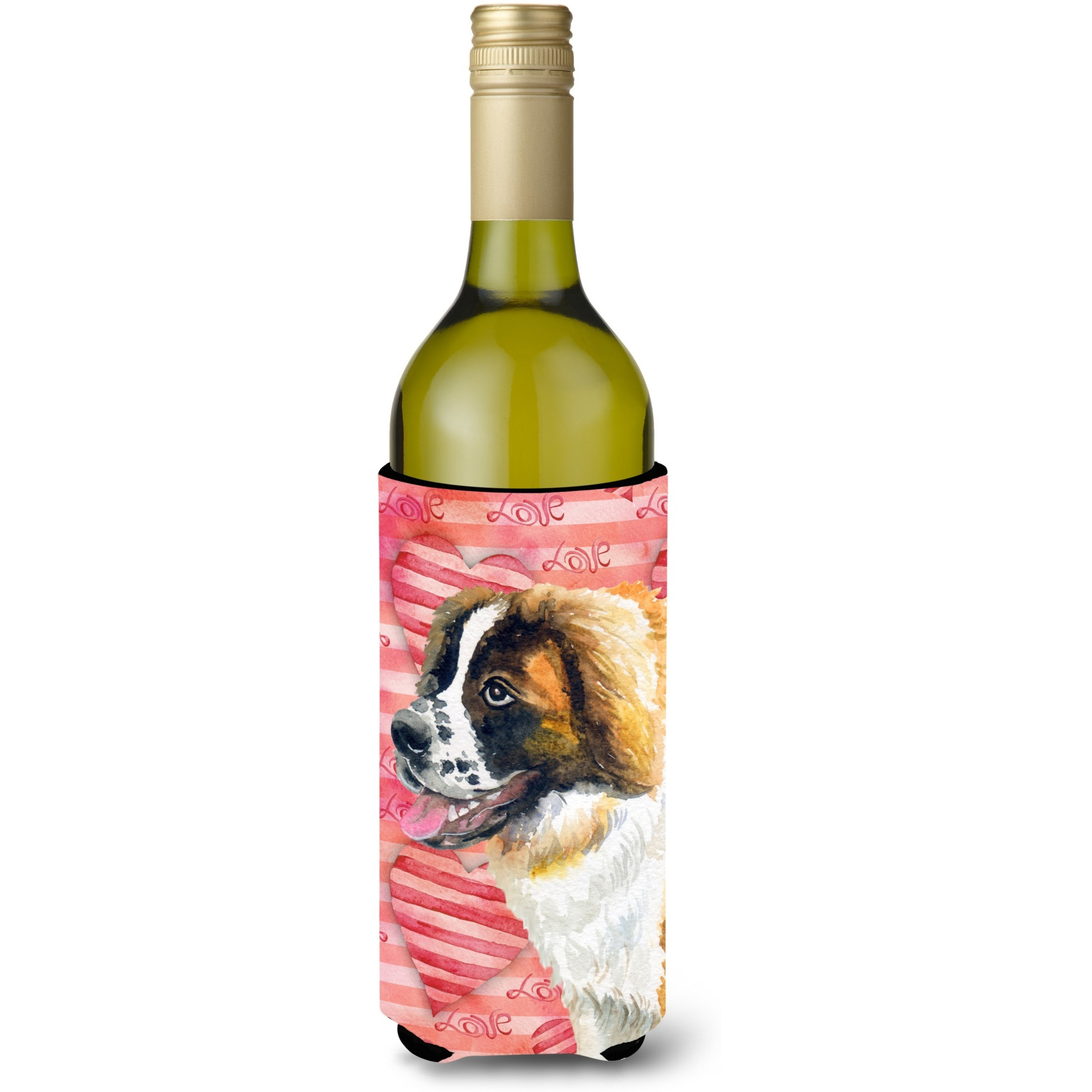 &quotCaroline's Treasures Saint Bernard Love Decorative Bottle Hugger, 750ml, Multicolor"
