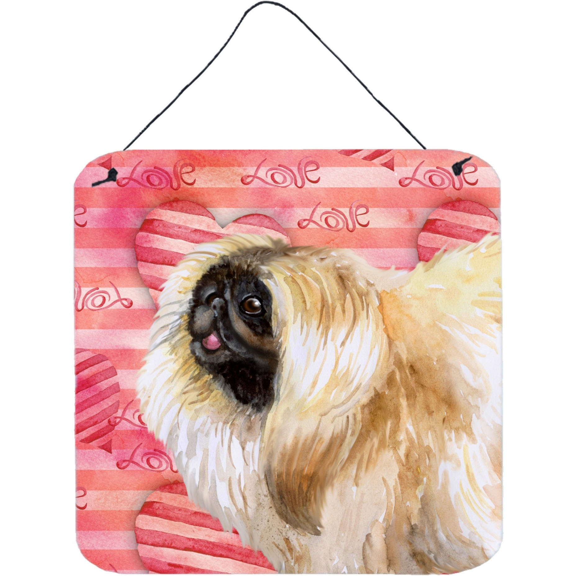 &quotCaroline's Treasures Pekingese Metal Print, 6h x 6w, Love is a Dog"