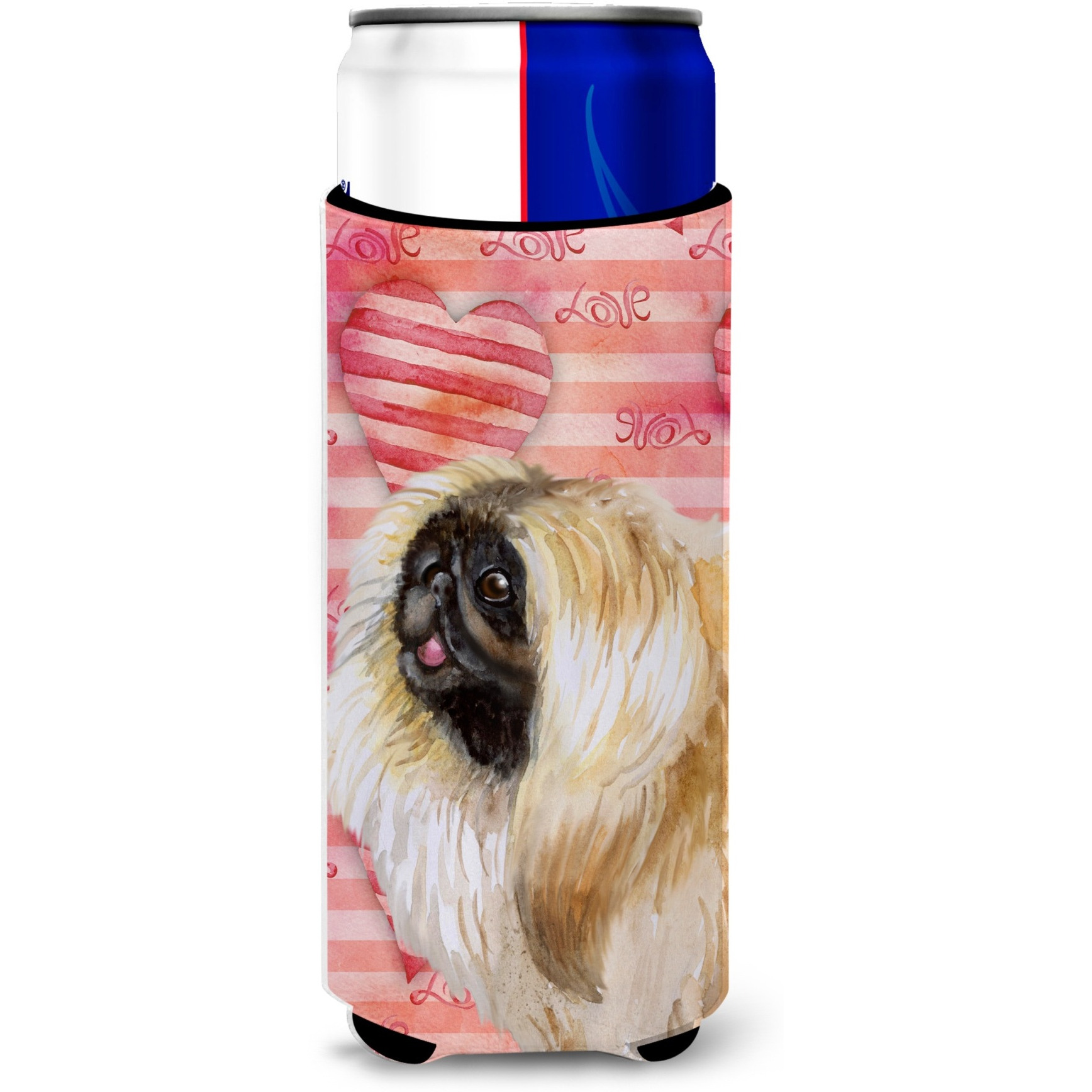 &quotCaroline's Treasures Pekingese Love Decorative Can Hugger, Slim, Multicolor"