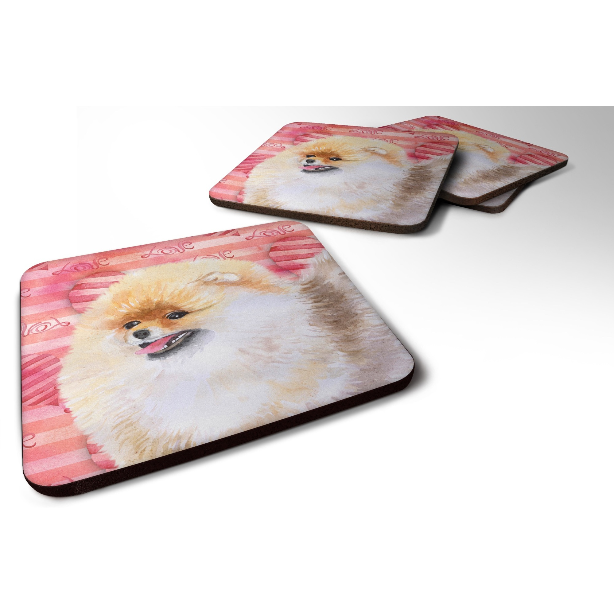 &quotCaroline's Treasures Pomeranian Love Decorative coasters, Multicolor"