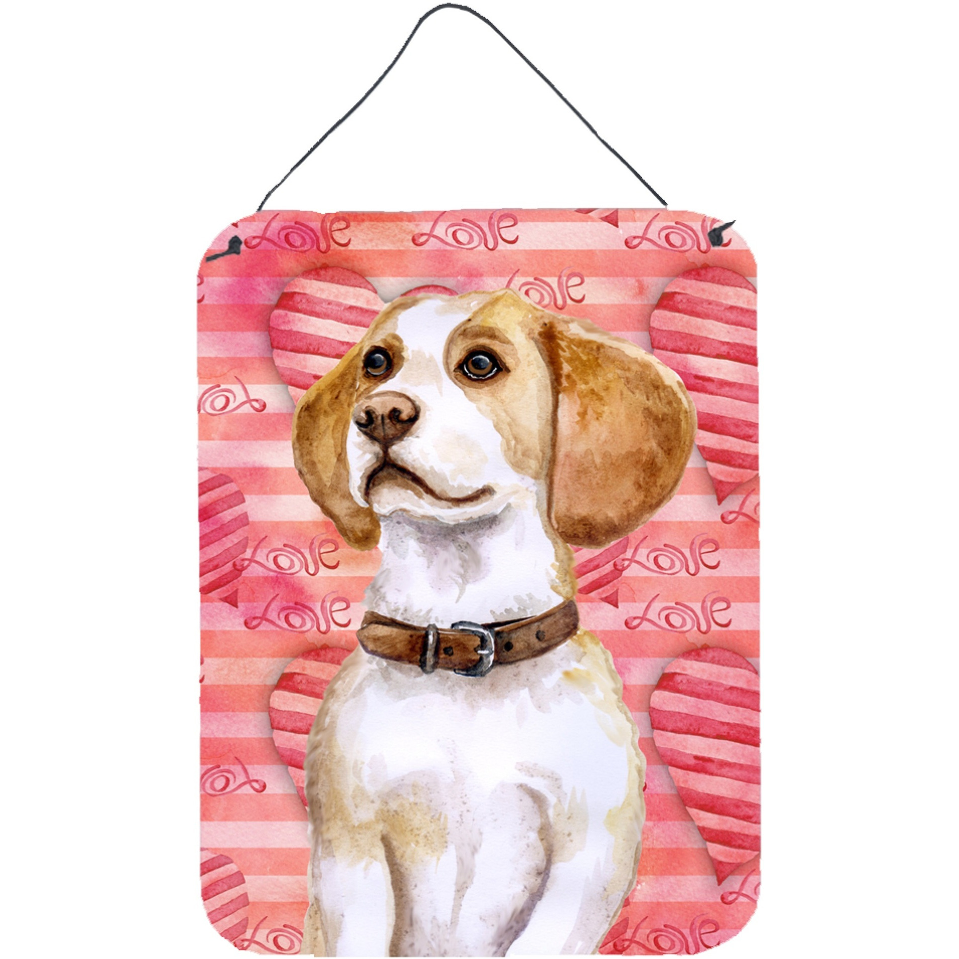 &quotCaroline's Treasures Beagle Love Metal Print, 16"" x 12"", Multicolor"