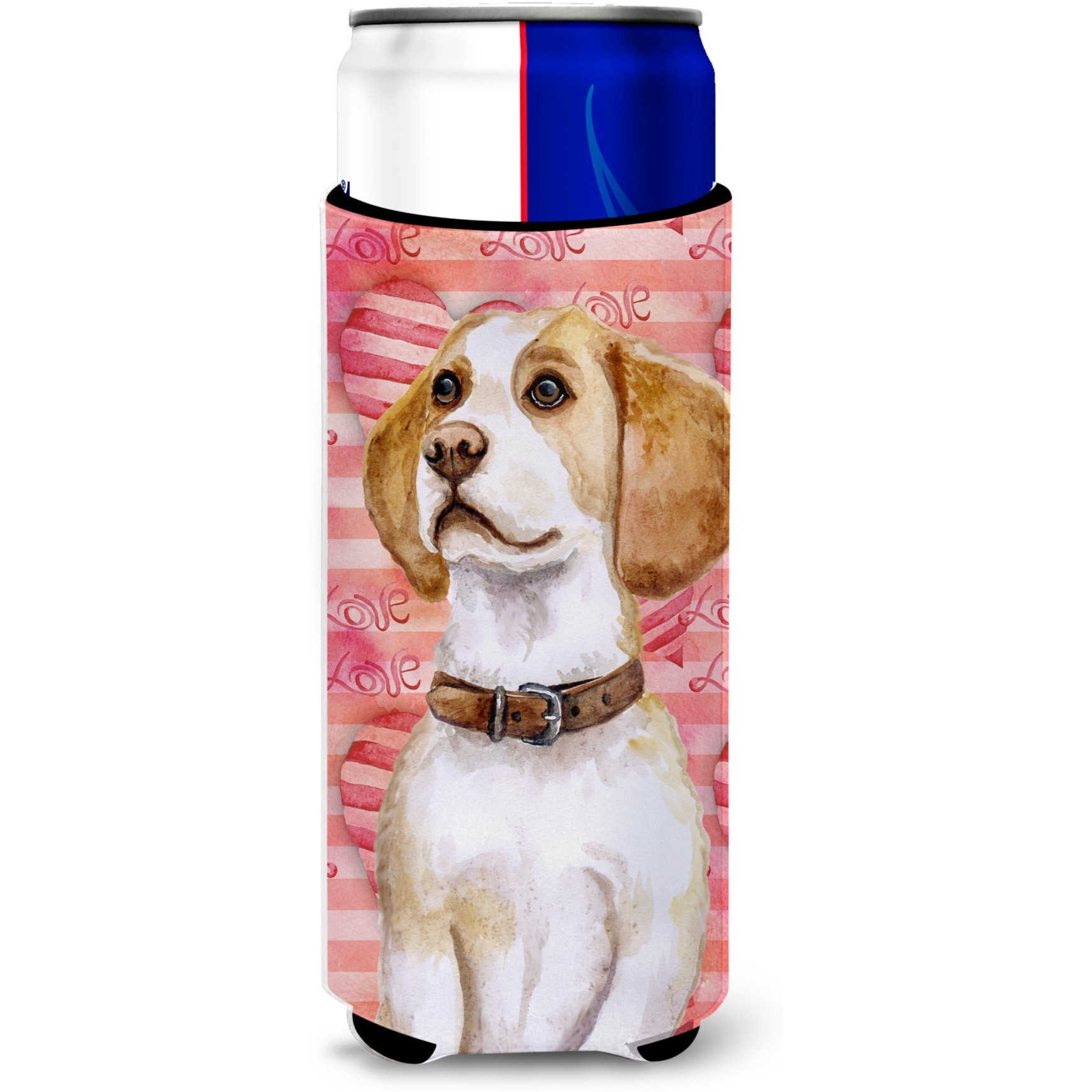 &quotCaroline's Treasures Beagle Love Decorative Can Hugger, Slim, Multicolor"