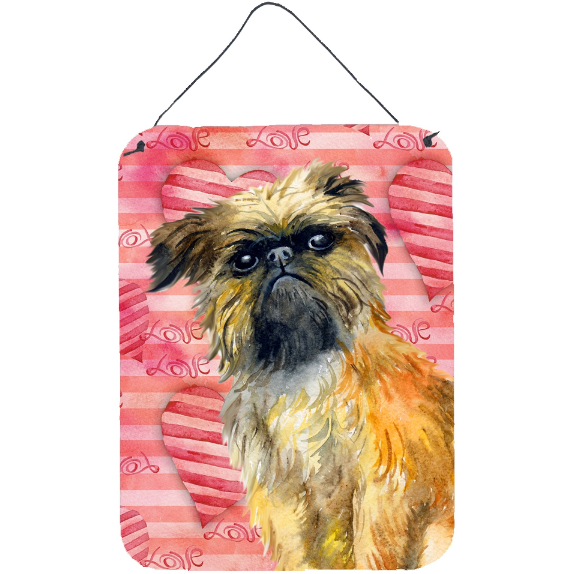 &quotCaroline's Treasures Brussels Griffon Love Metal Print, 16"" x 12"", Multicolor"