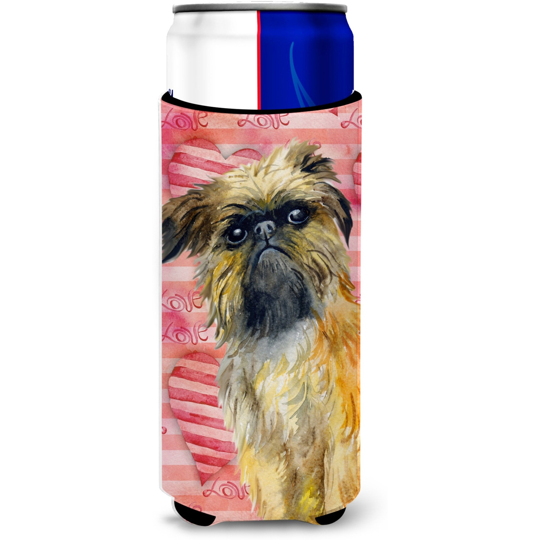 &quotCaroline's Treasures Brussels Griffon Love Decorative Can Hugger, Slim, Multicolor"