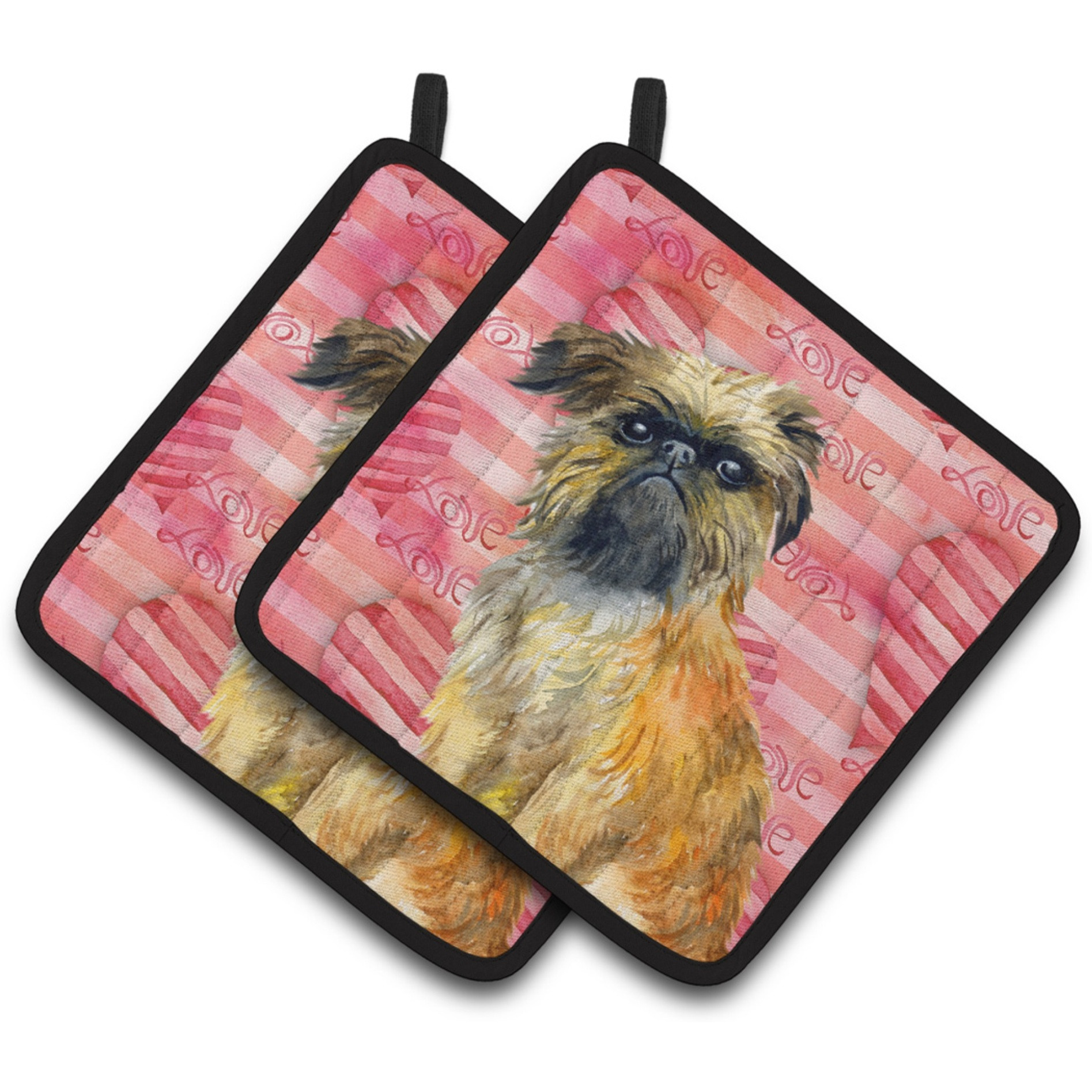 &quotCaroline's Treasures Brussels Griffon Decorated pot holder, 7.5H x 7.5W, Love is a Dog"