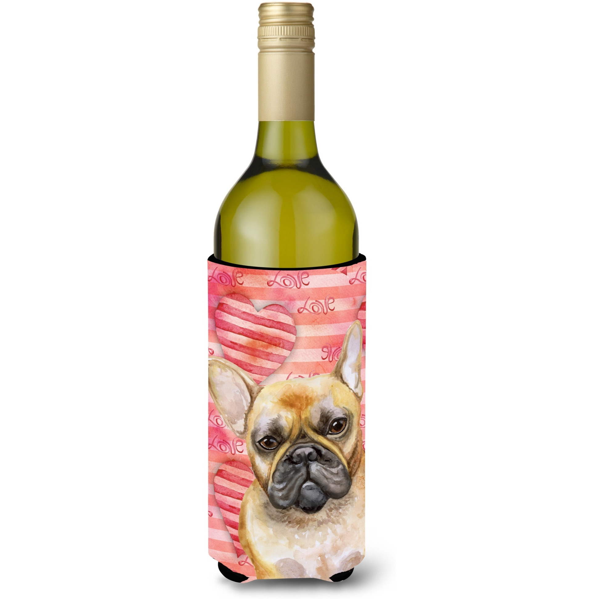 &quotCaroline's Treasures French Bulldog Love Decorative Bottle Hugger, 750ml, Multicolor"