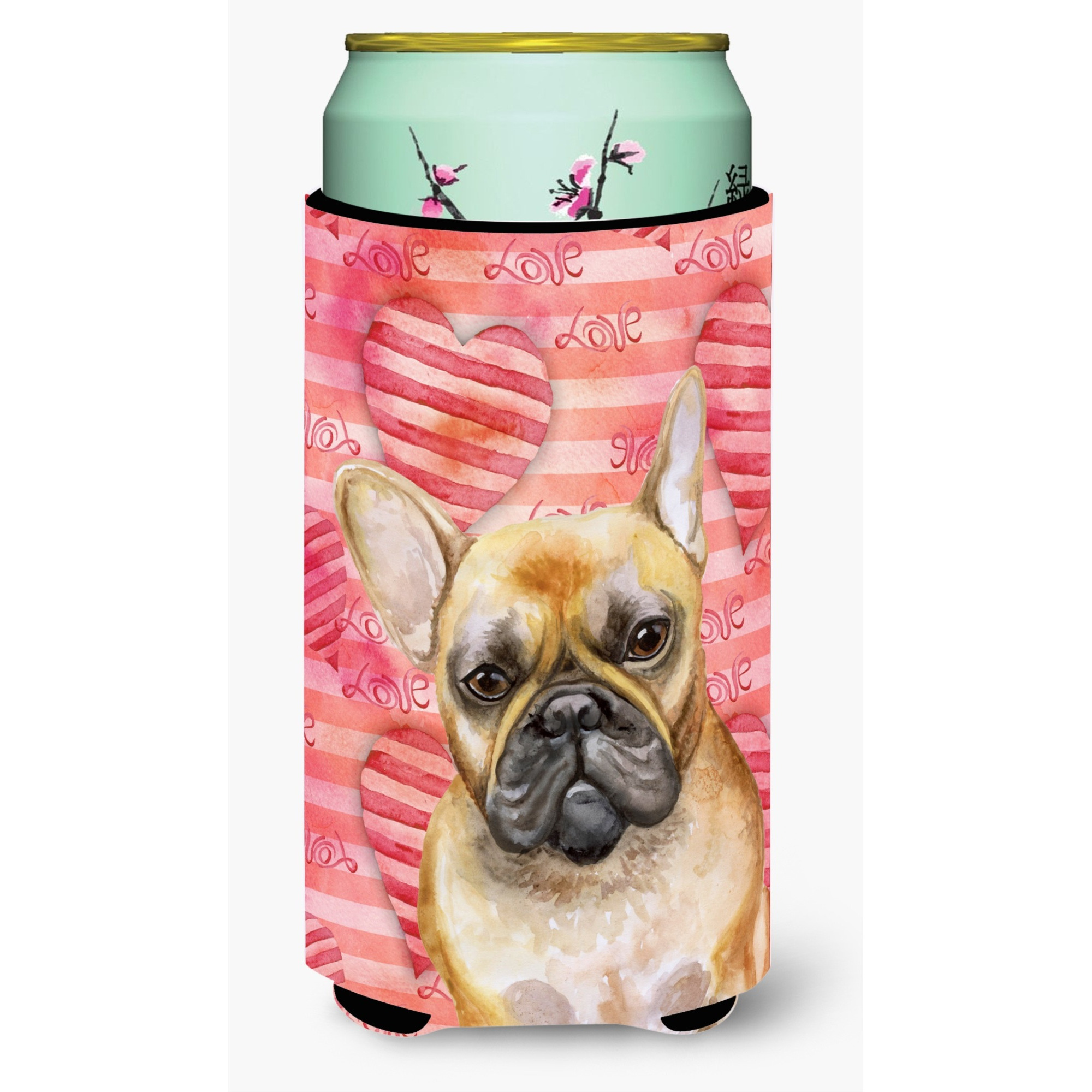 &quotCaroline's Treasures French Bulldog Love Decorative Can Hugger, Tall Boy, Multicolor"