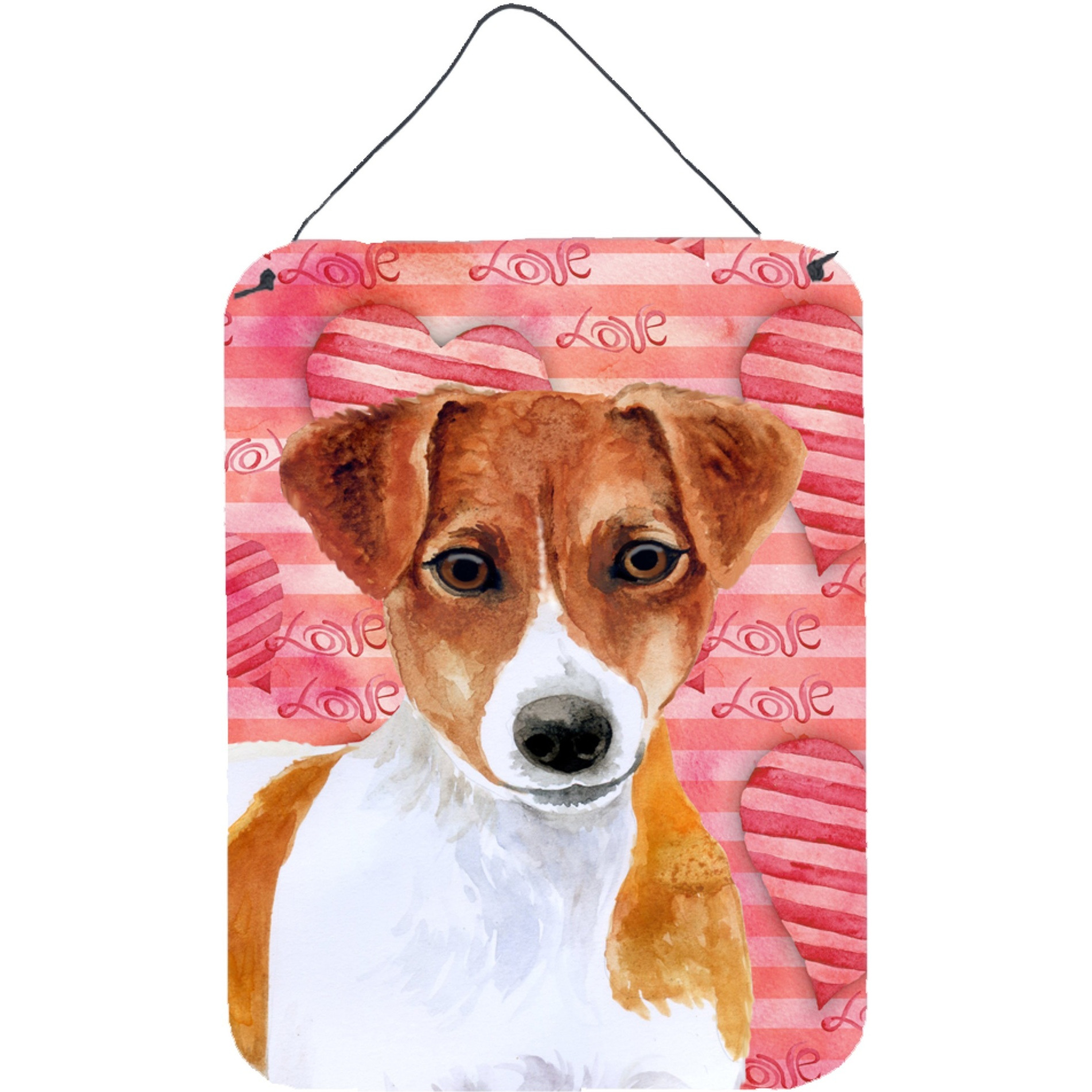 &quotCaroline's Treasures Jack Russell Terrier Love Metal Print, 16"" x 12"", Multicolor"