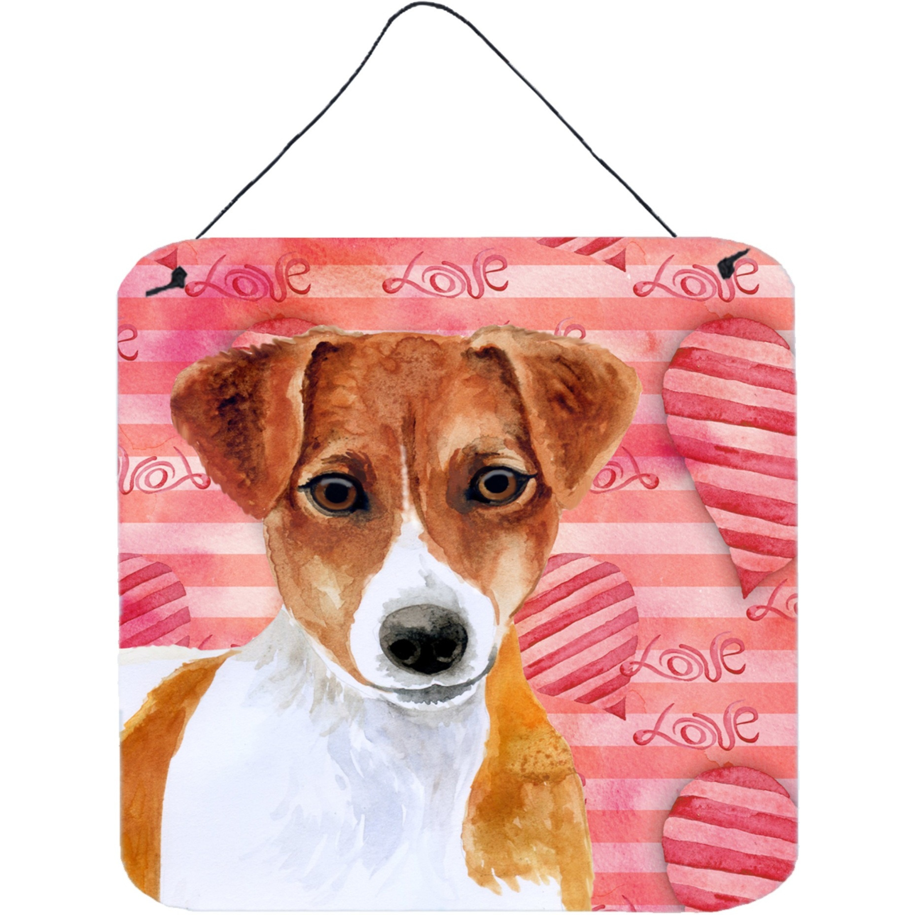 &quotCaroline's Treasures Jack Russell Terrier Metal Print, 6h x 6w, Love is a Dog"