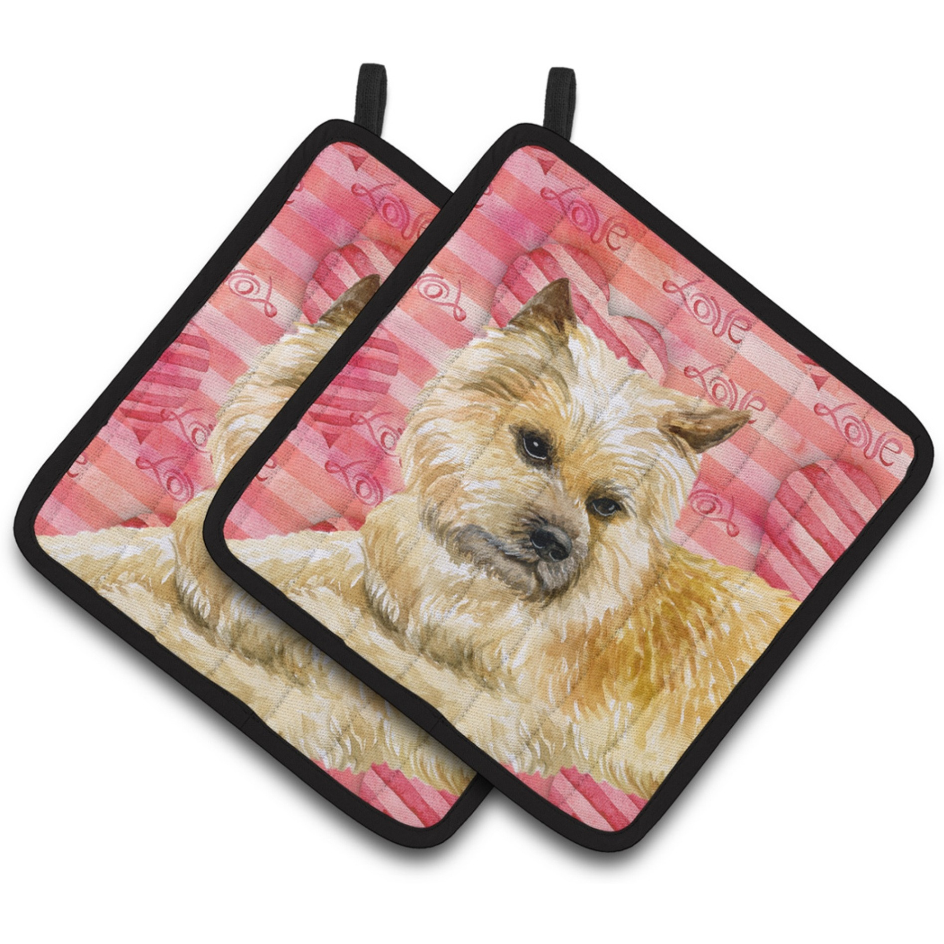 &quotCaroline's Treasures Cairn Terrier Decorated pot holder, 7.5H x 7.5W, Love is a Dog"