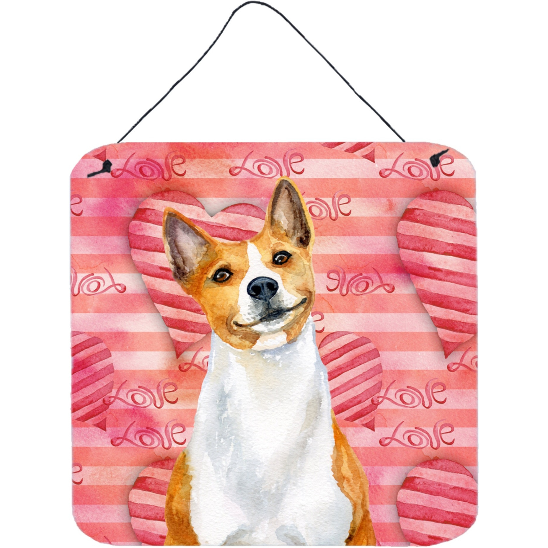 &quotCaroline's Treasures Basenji Metal Print, 6h x 6w, Love is a Dog"