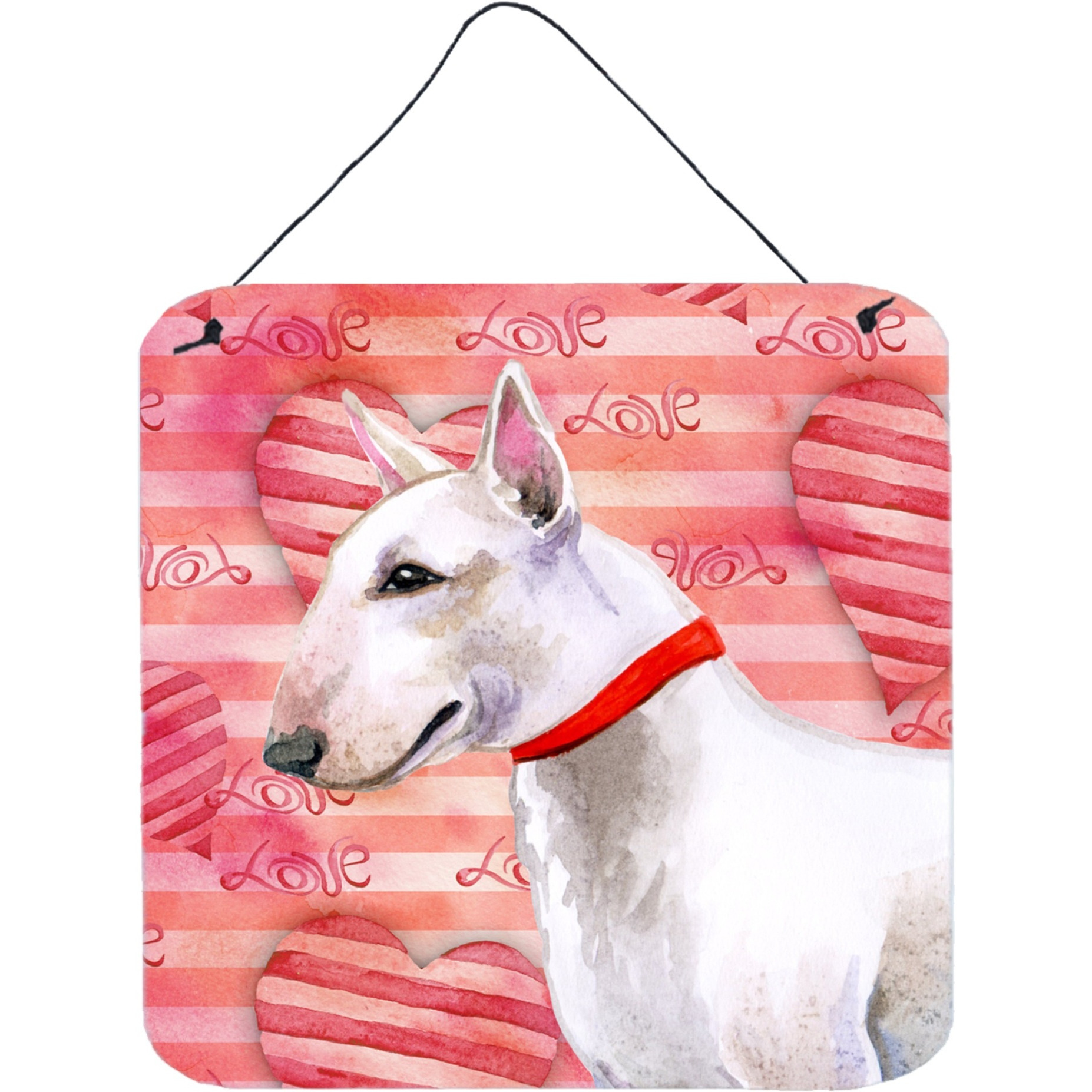 &quotCaroline's Treasures Bull Terrier Metal Print, 6h x 6w, Love is a Dog"