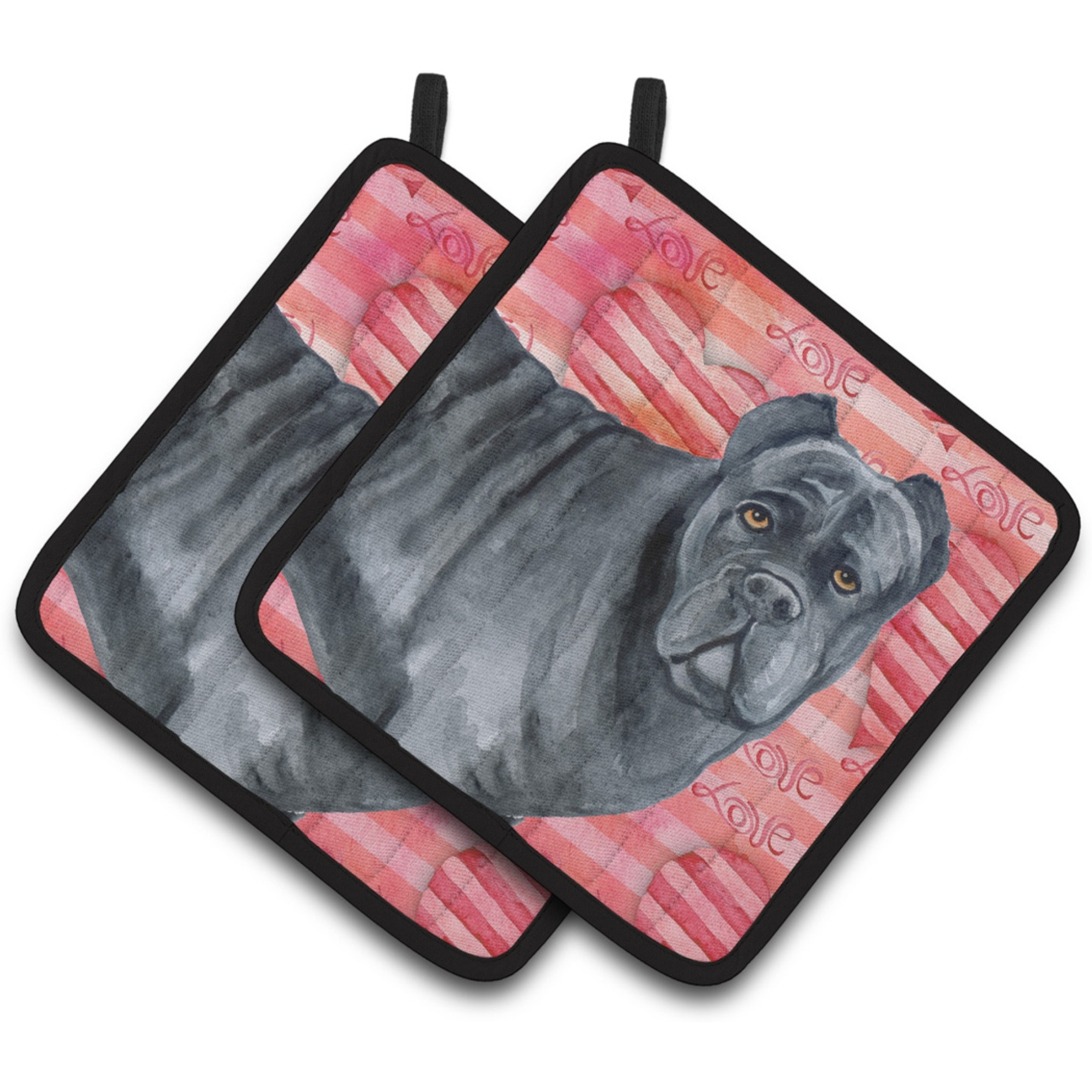 &quotCaroline's Treasures Cane Corso Decorated pot holder, 7.5H x 7.5W, Love is a Dog"