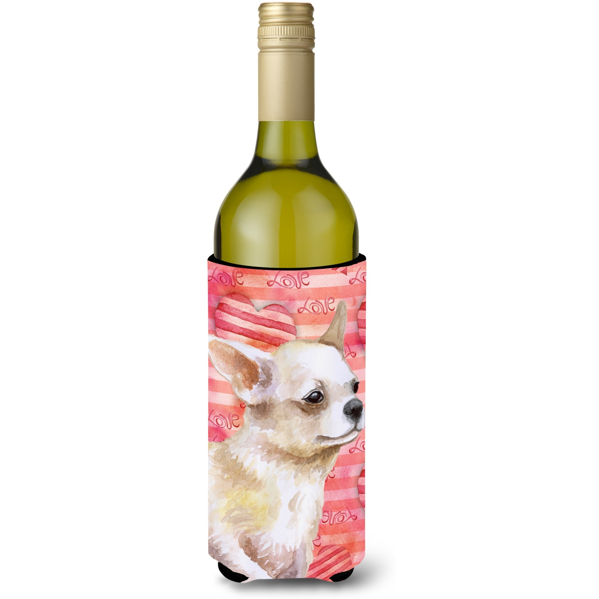 &quotCaroline's Treasures Chihuahua Leg up Love Decorative Bottle Hugger, 750ml, Multicolor"