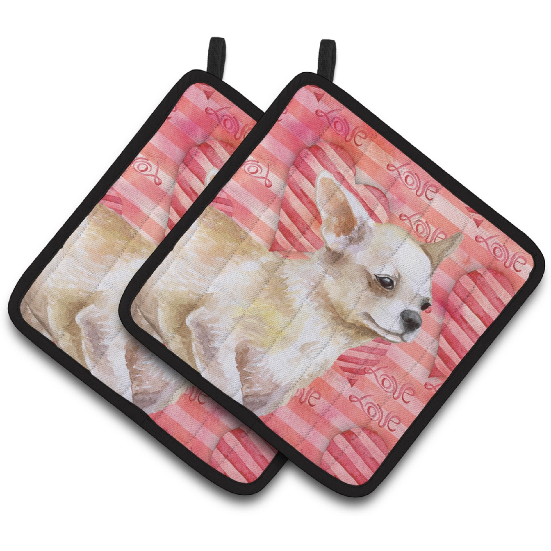 &quotCaroline's Treasures Chihuahua Leg Decorated pot holder, 7.5H x 7.5W, Love is a Dog"