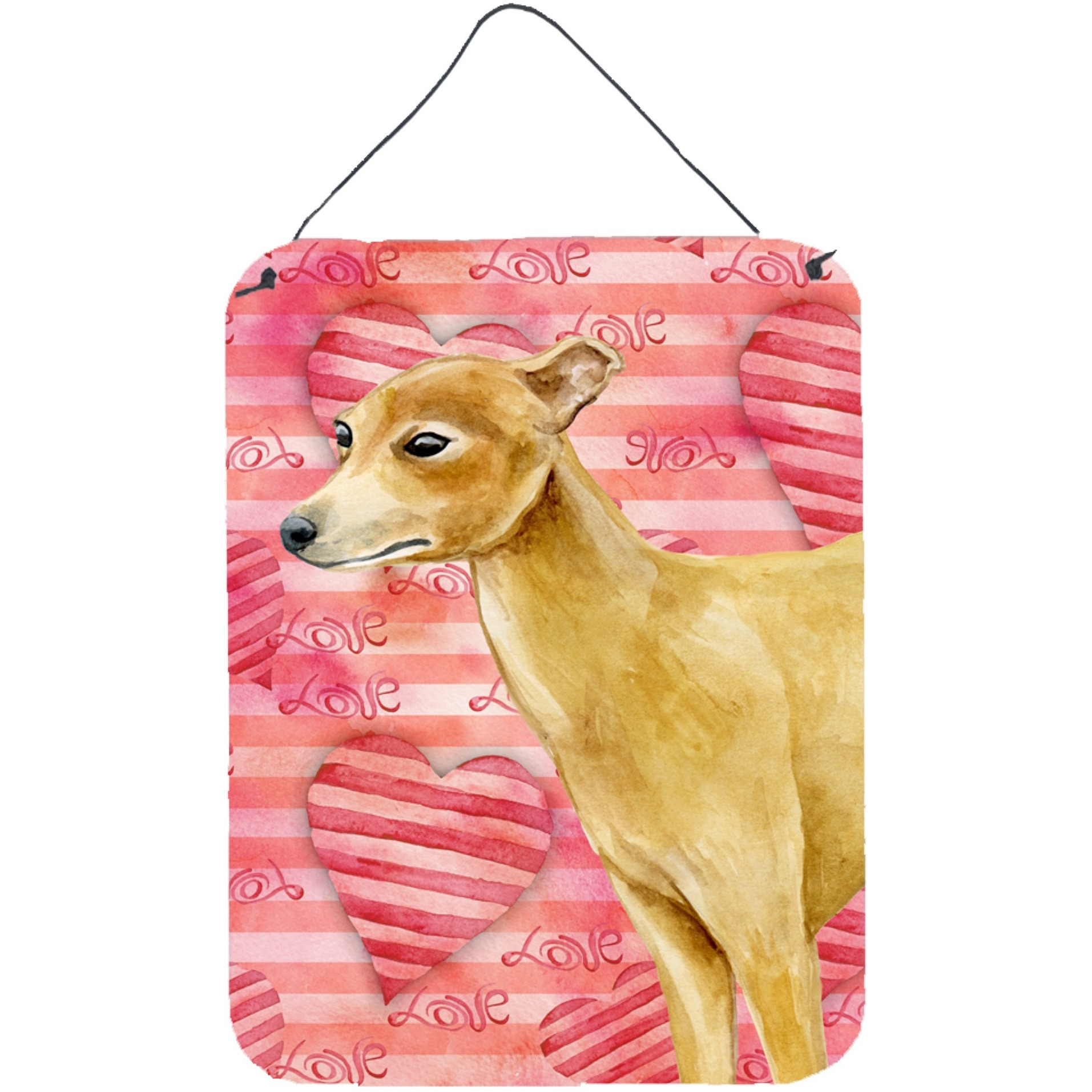 &quotCaroline's Treasures Italian Greyhound Love Metal Print, 16"" x 12"", Multicolor"