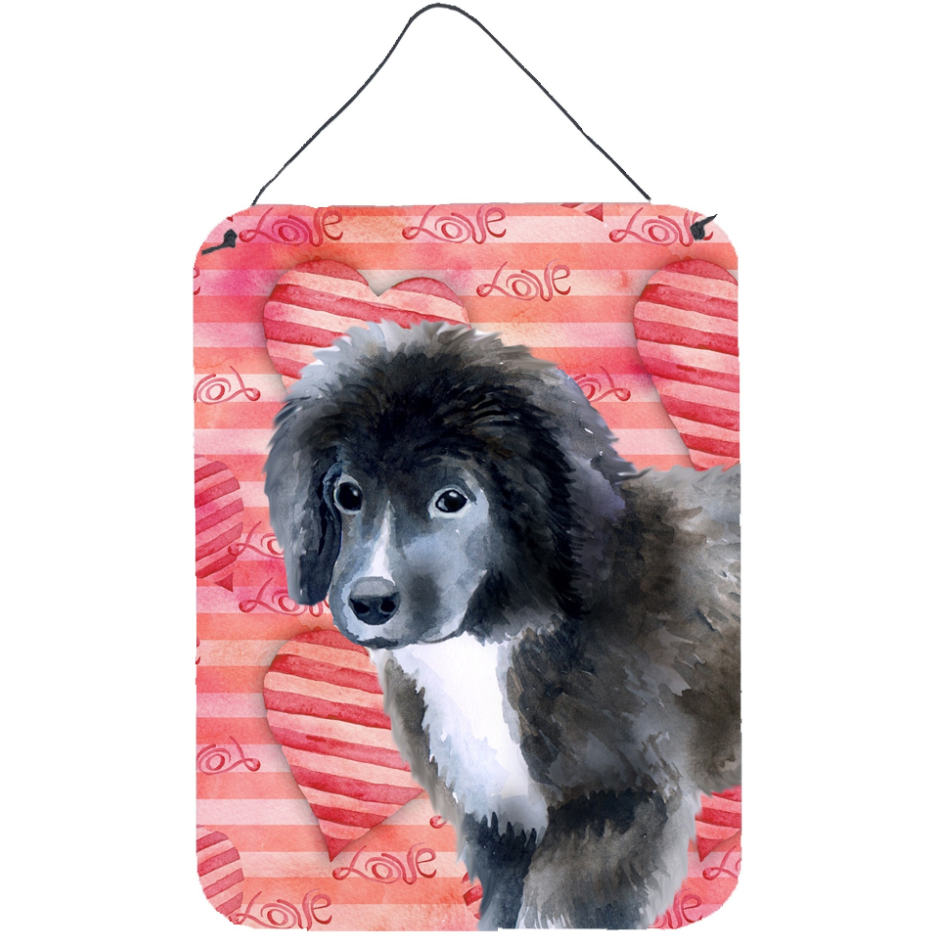 &quotCaroline's Treasures Newfoundland Puppy Love Metal Print, 16"" x 12"", Multicolor"