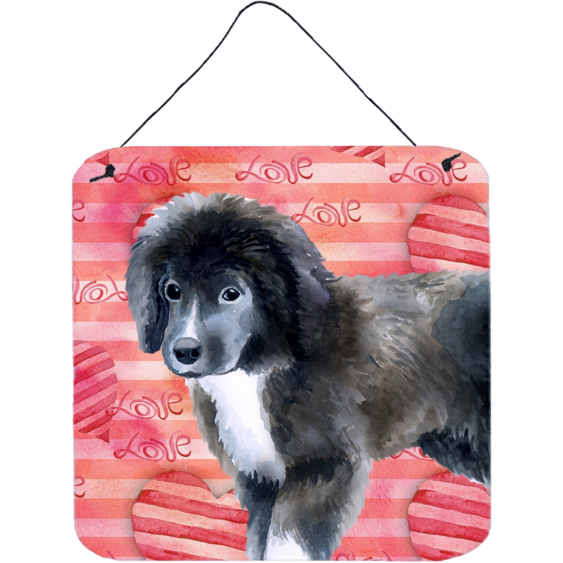&quotCaroline's Treasures Newfoundland Puppy Metal Print, 6h x 6w, Love is a Dog"