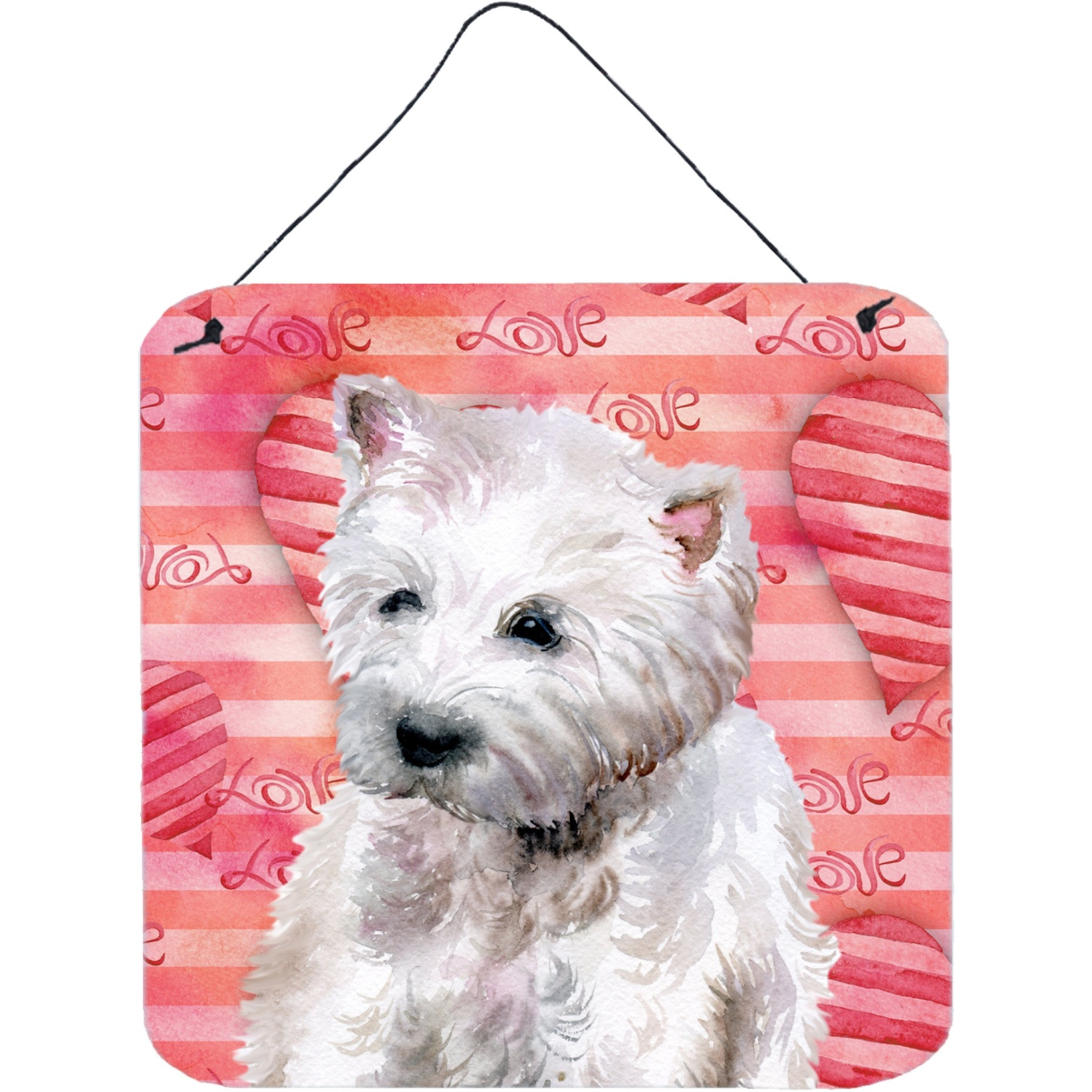 &quotCaroline's Treasures Westie Metal Print, 6h x 6w, Love is a Dog"