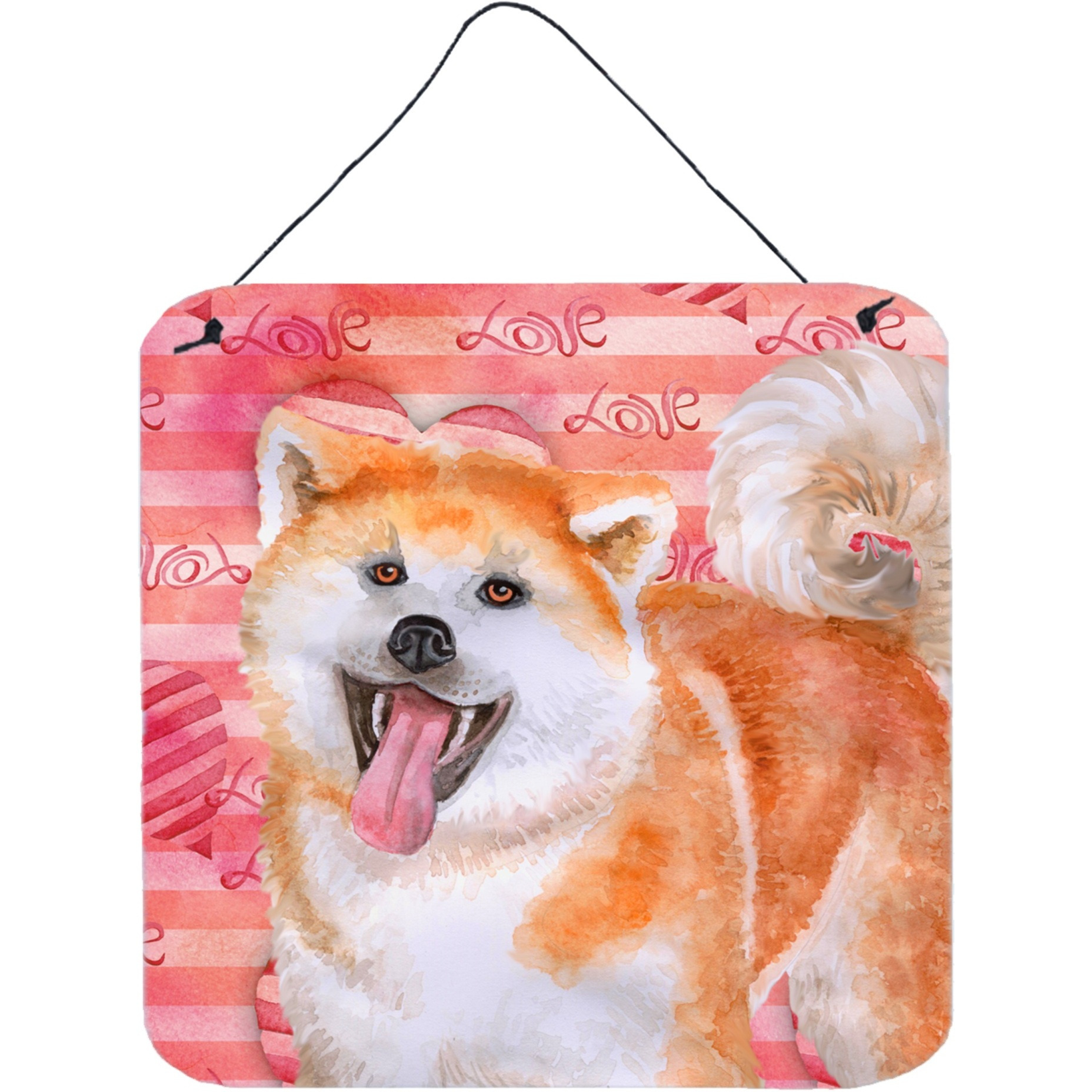 &quotCaroline's Treasures Akita Metal Print, 6h x 6w, Love is a Dog"