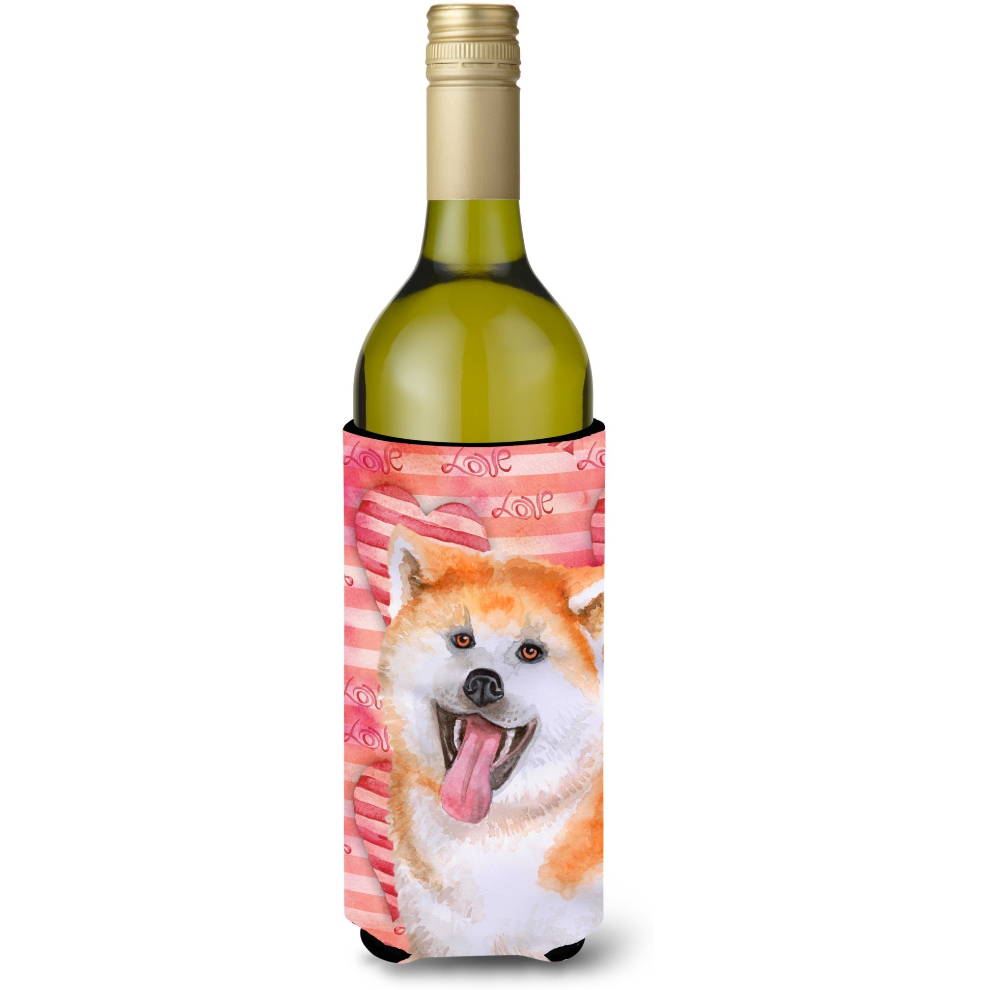 &quotCaroline's Treasures Akita Love Decorative Bottle Hugger, 750ml, Multicolor"