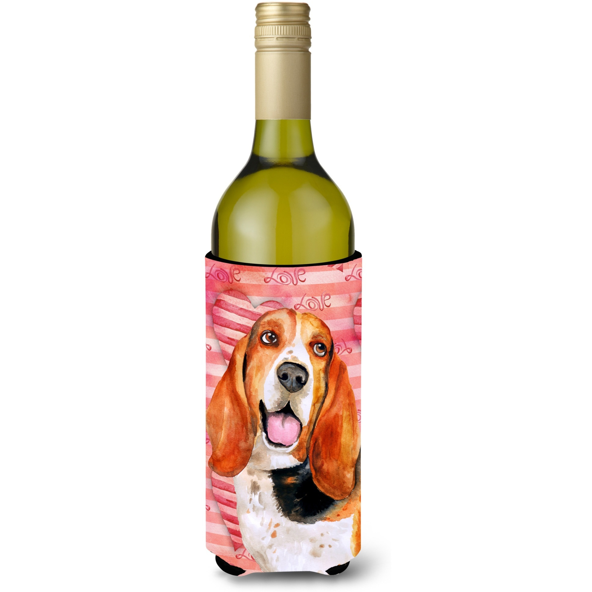 &quotCaroline's Treasures Basset Hound Love Decorative Bottle Hugger, 750ml, Multicolor"
