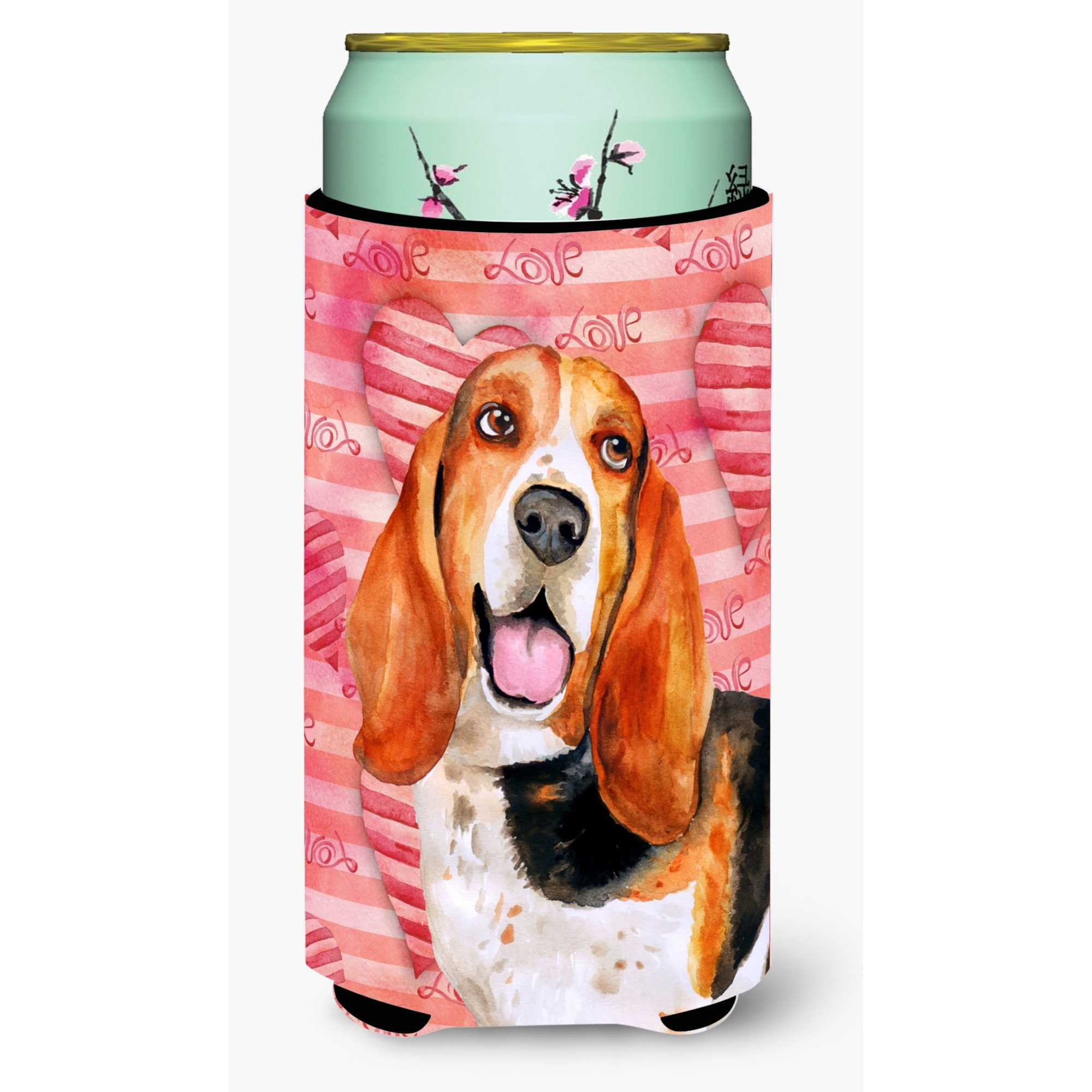 &quotCaroline's Treasures Basset Hound Love Decorative Can Hugger, Tall Boy, Multicolor"
