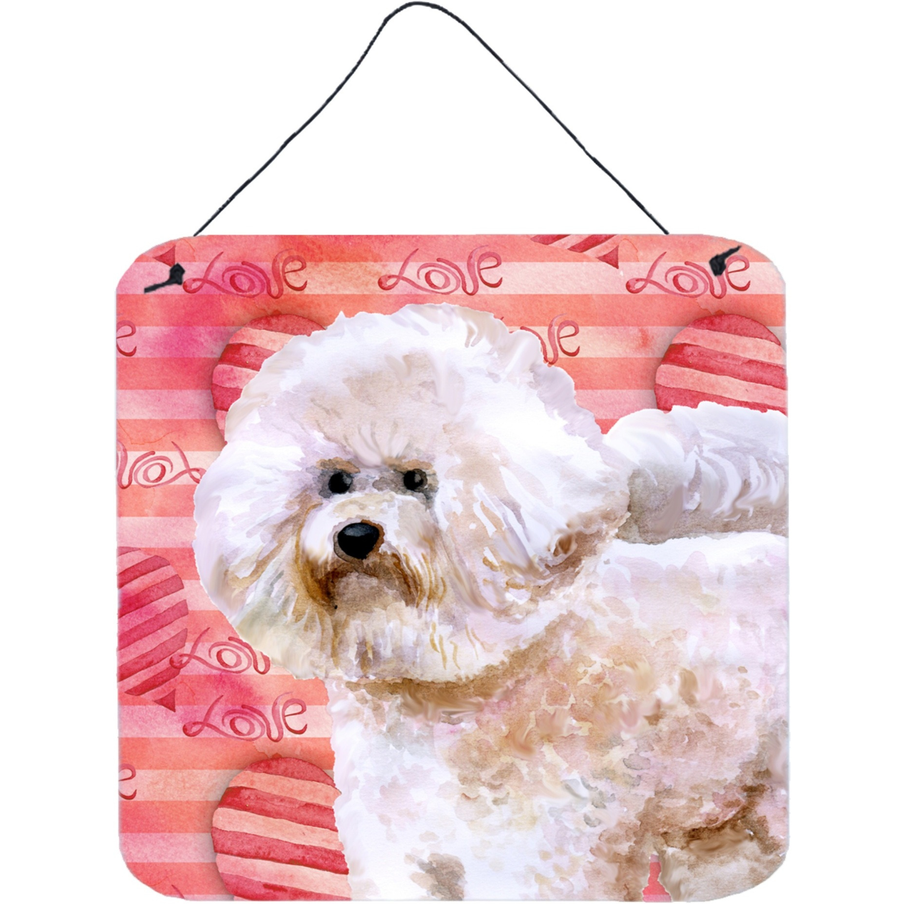&quotCaroline's Treasures Bichon Frise 2 Metal Print, 6h x 6w, Love is a Dog"