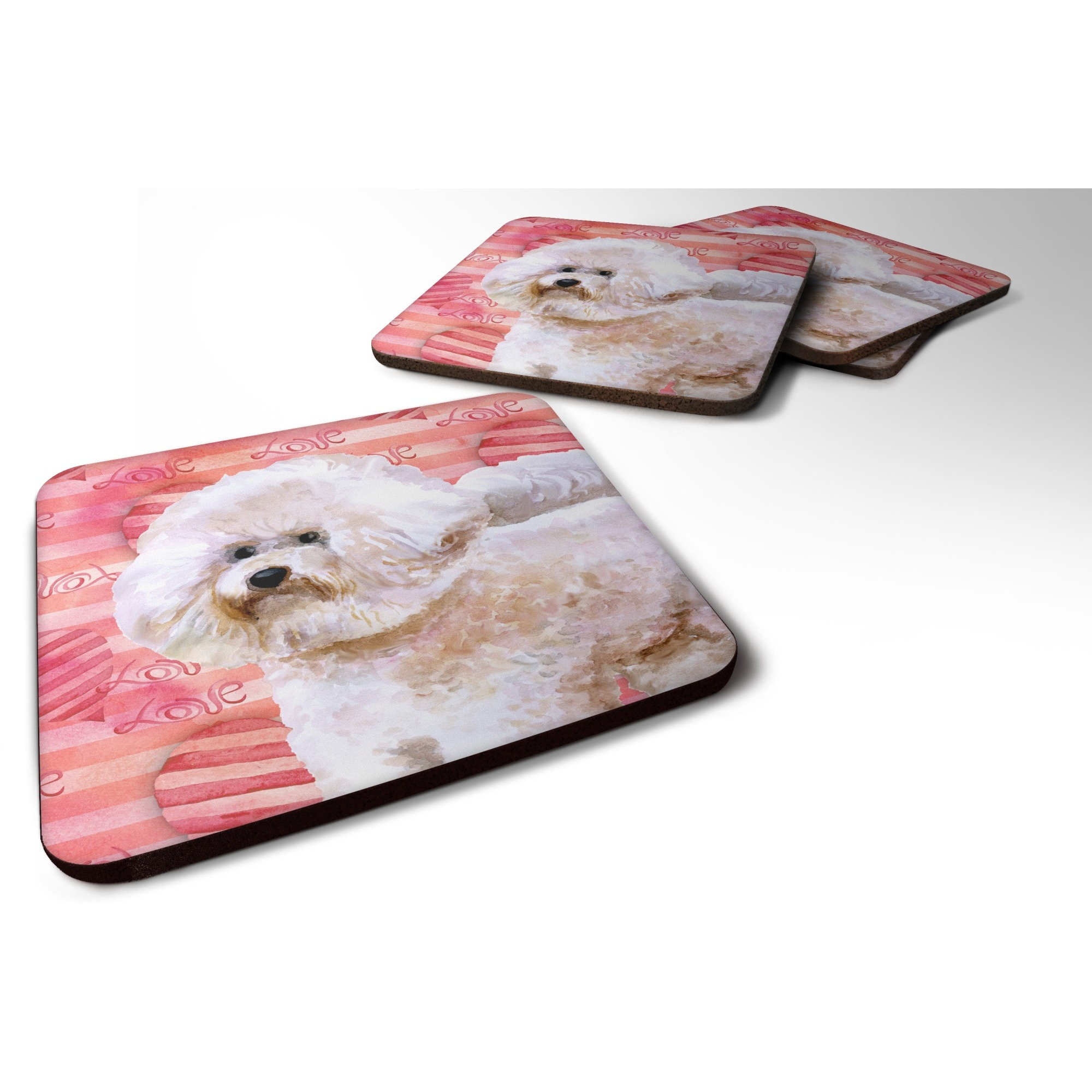 &quotCaroline's Treasures Bichon Frise 2 Love Decorative coasters, Multicolor"
