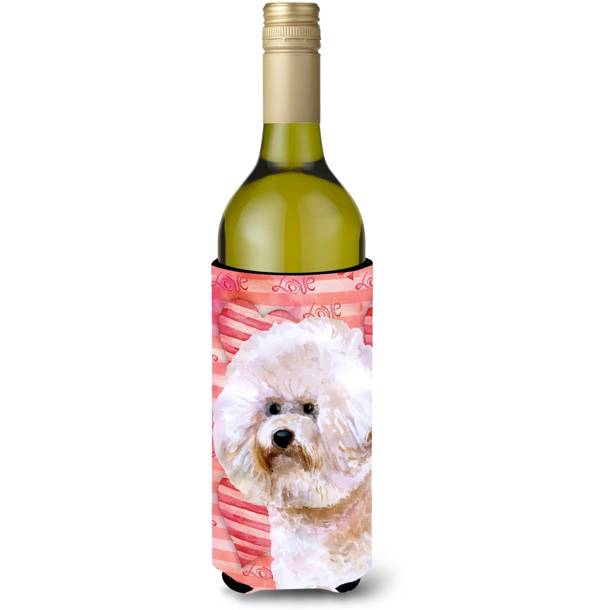 &quotCaroline's Treasures Bichon Frise 2 Love Decorative Bottle Hugger, 750ml, Multicolor"